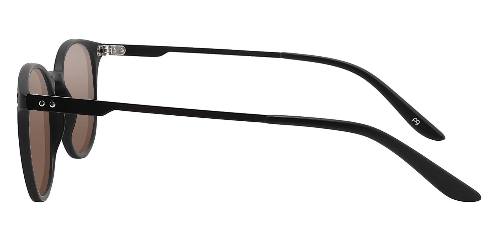 Wales Oval Lined Bifocal Sunglasses - Black Frame With Brown Lenses