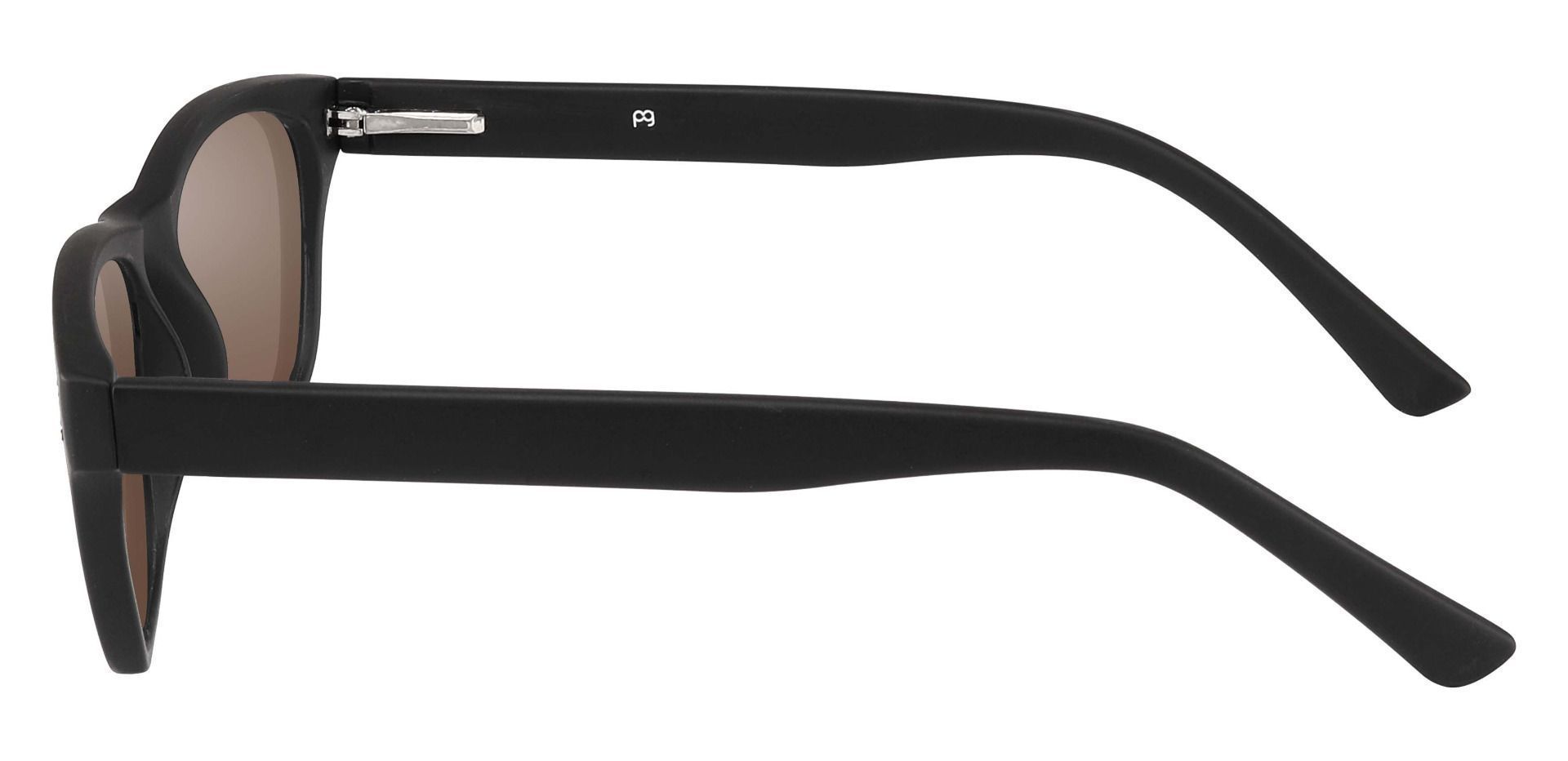 Citrus Rectangle Progressive Sunglasses - Black Frame With Brown Lenses