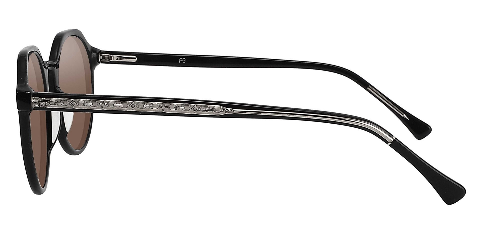 Tucker Geometric Non-Rx Sunglasses - Black Frame With Brown Lenses