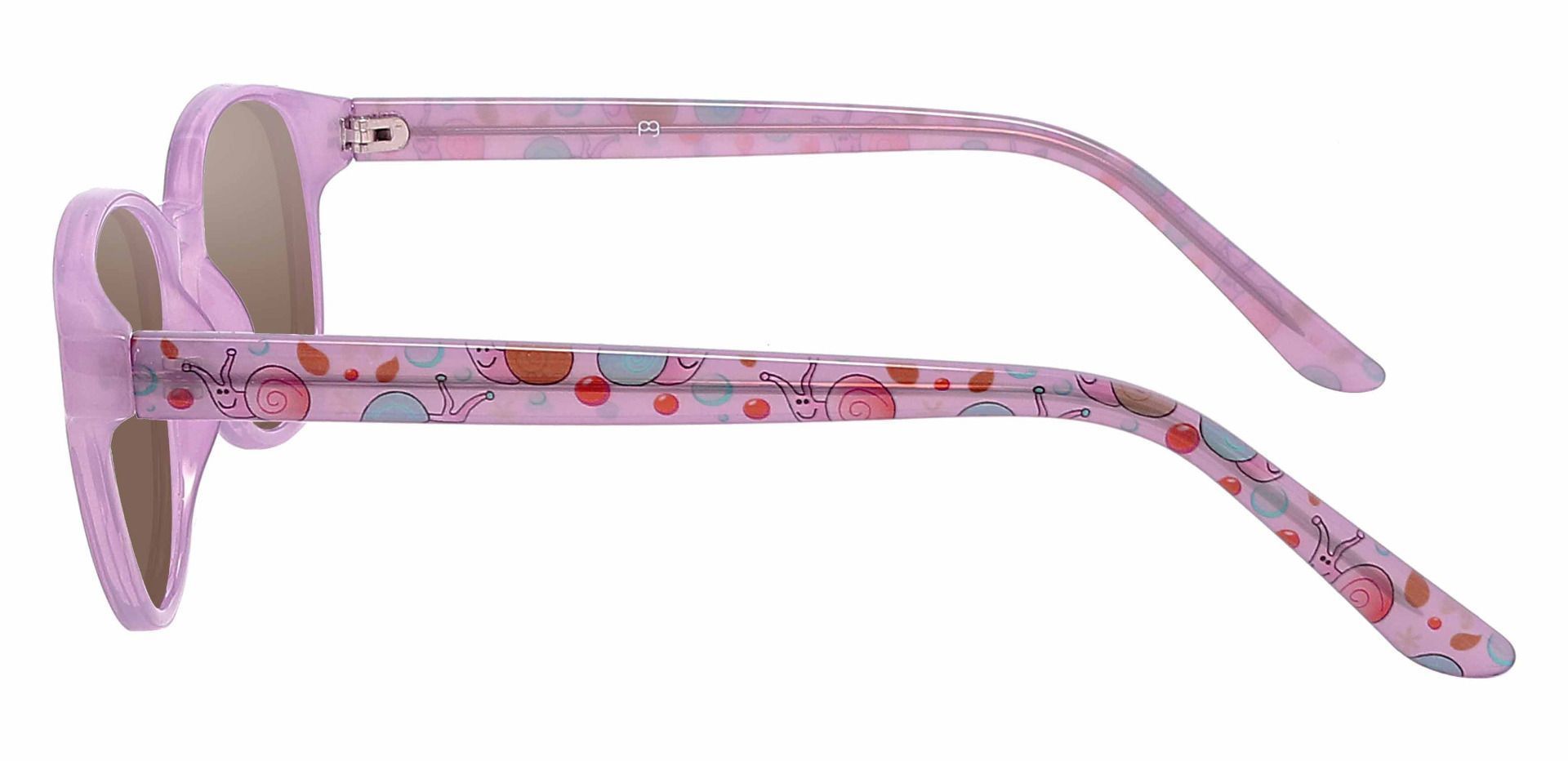Allegra Oval Prescription Sunglasses - Purple Frame With Brown Lenses