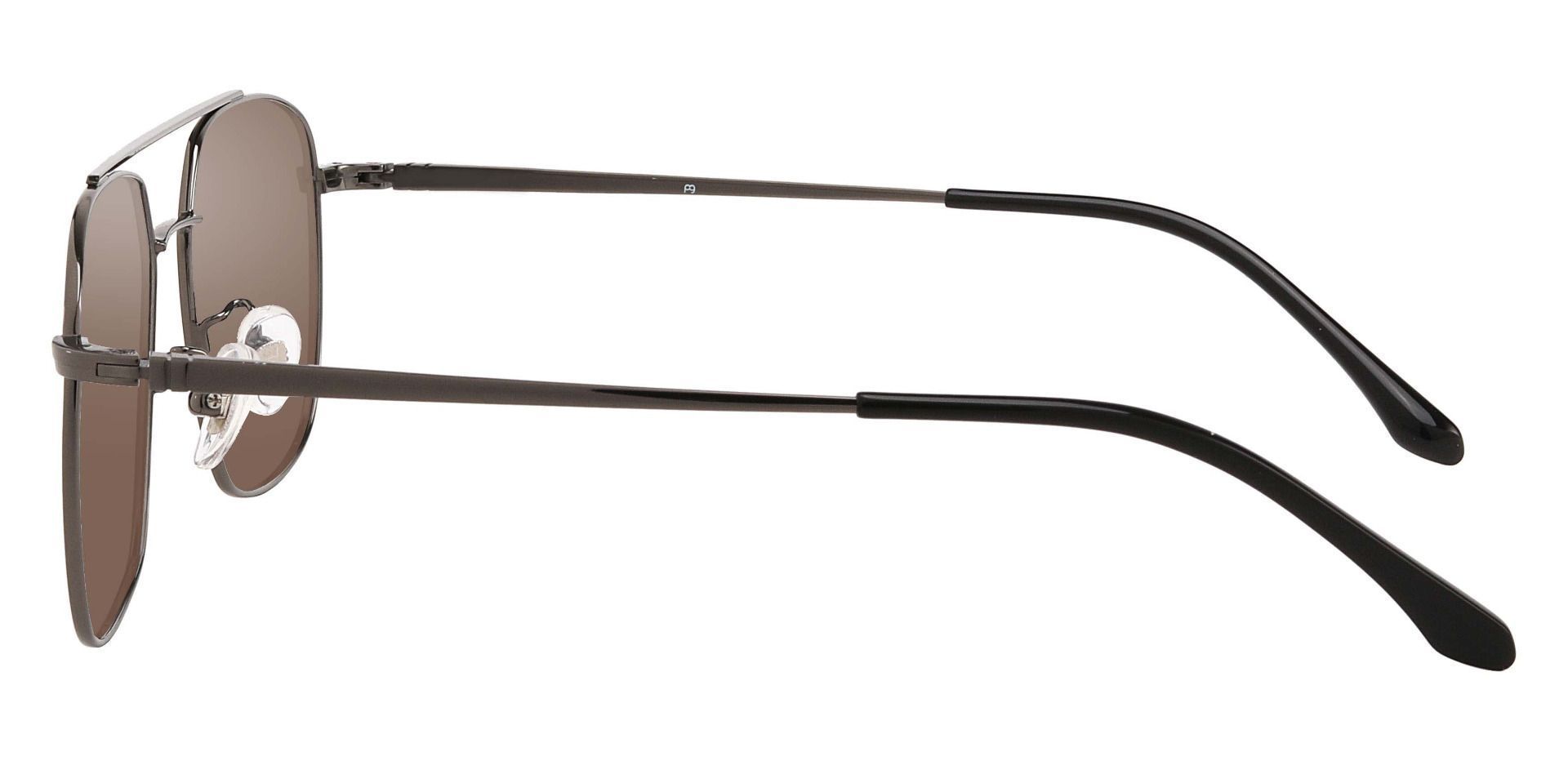 Trevor Aviator Non-Rx Sunglasses - Gray Frame With Brown Lenses