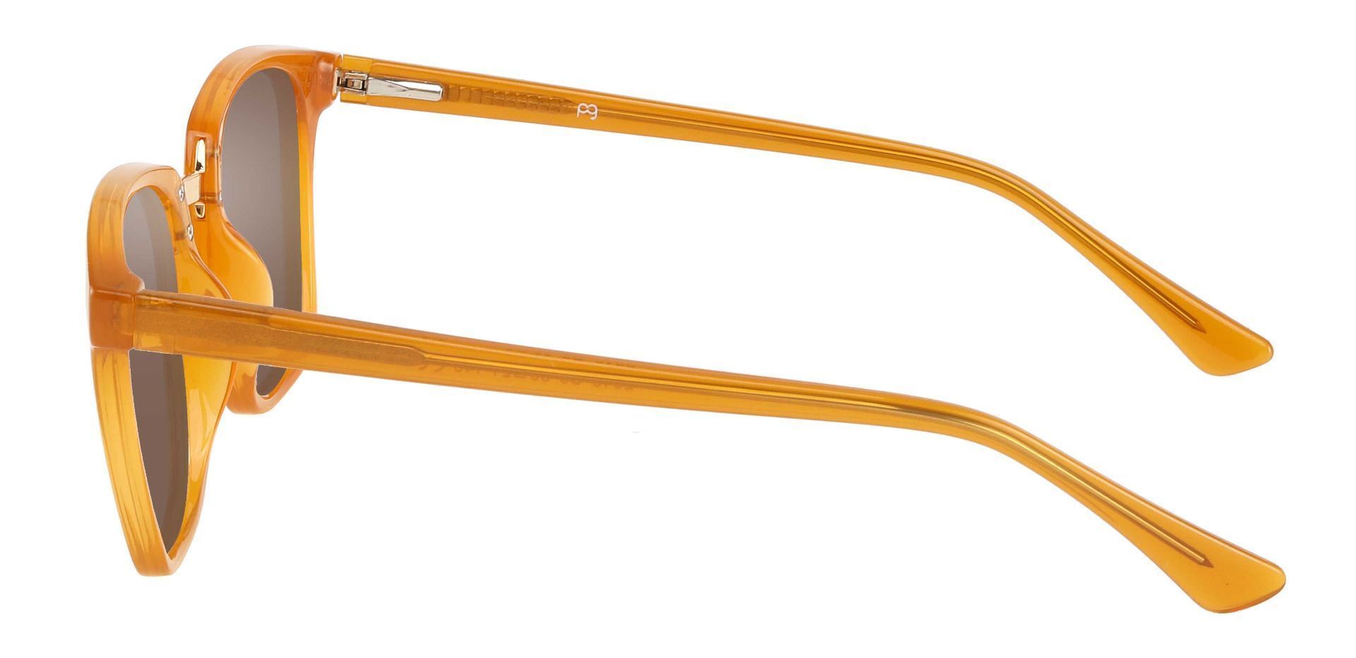 Delta Square Non-Rx Sunglasses - Orange Frame With Brown Lenses