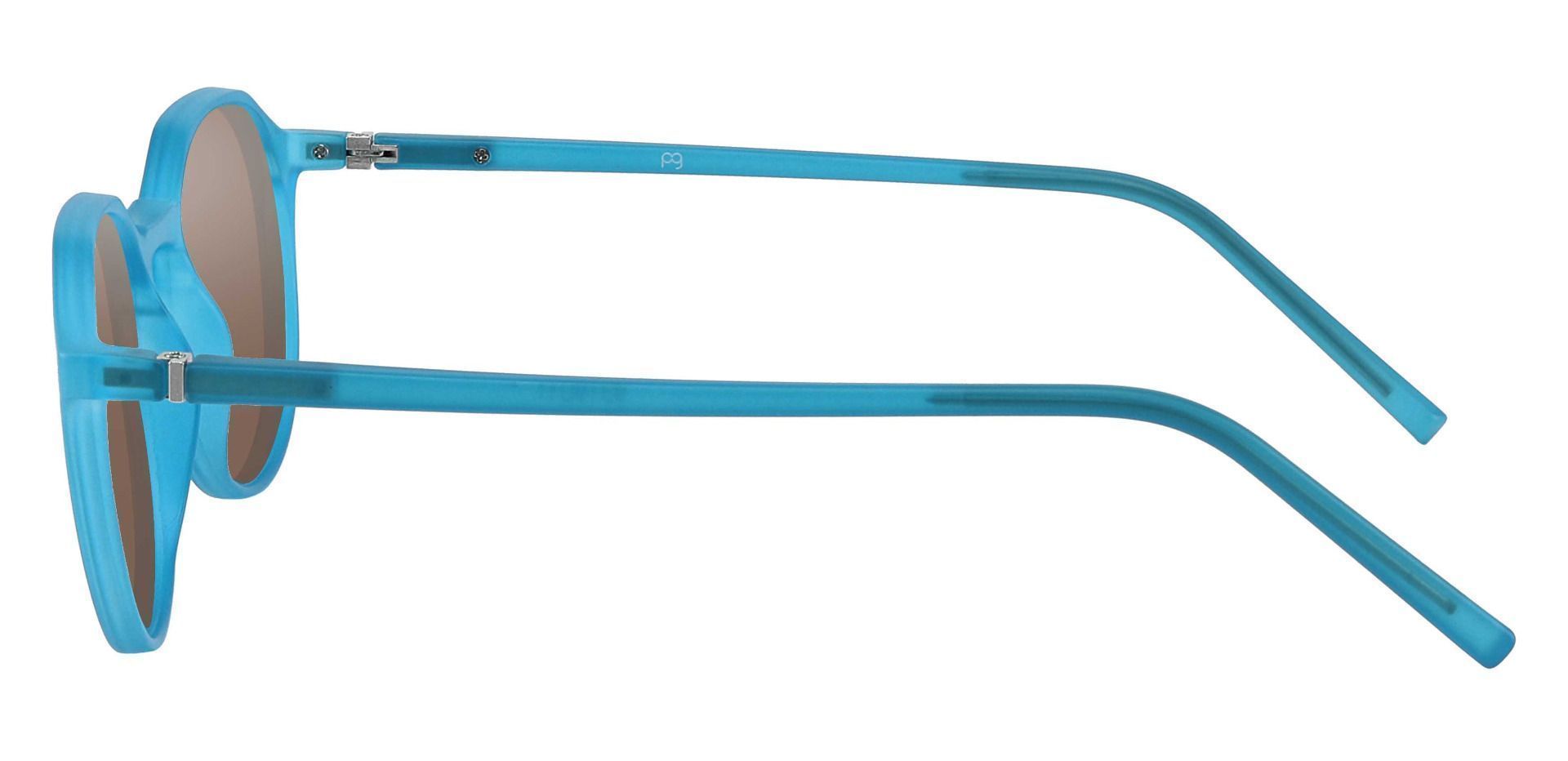 Belvidere Geometric Prescription Sunglasses - Blue Frame With Brown Lenses