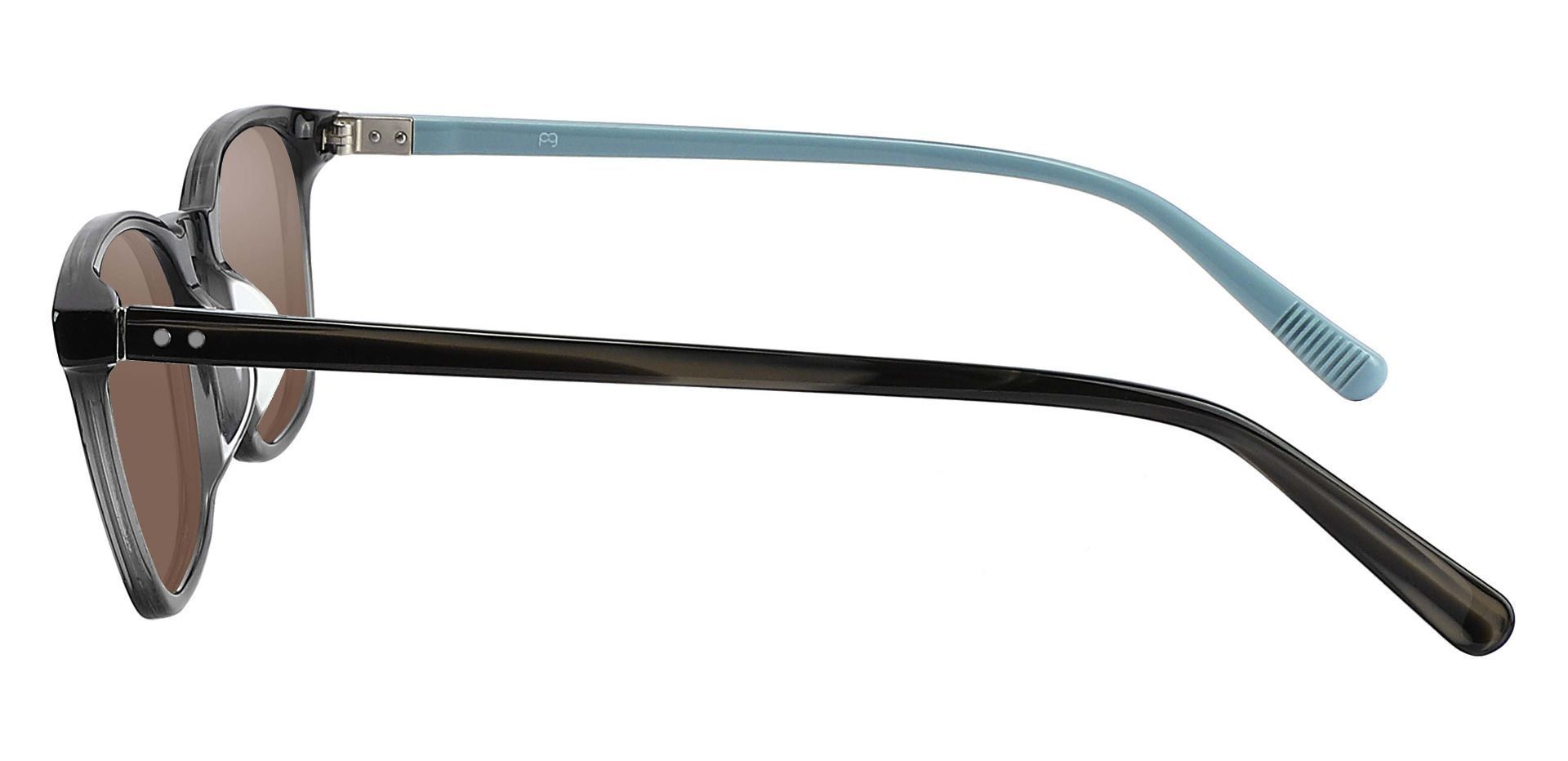 Alonzo Square Non-Rx Sunglasses - Gray Frame With Brown Lenses