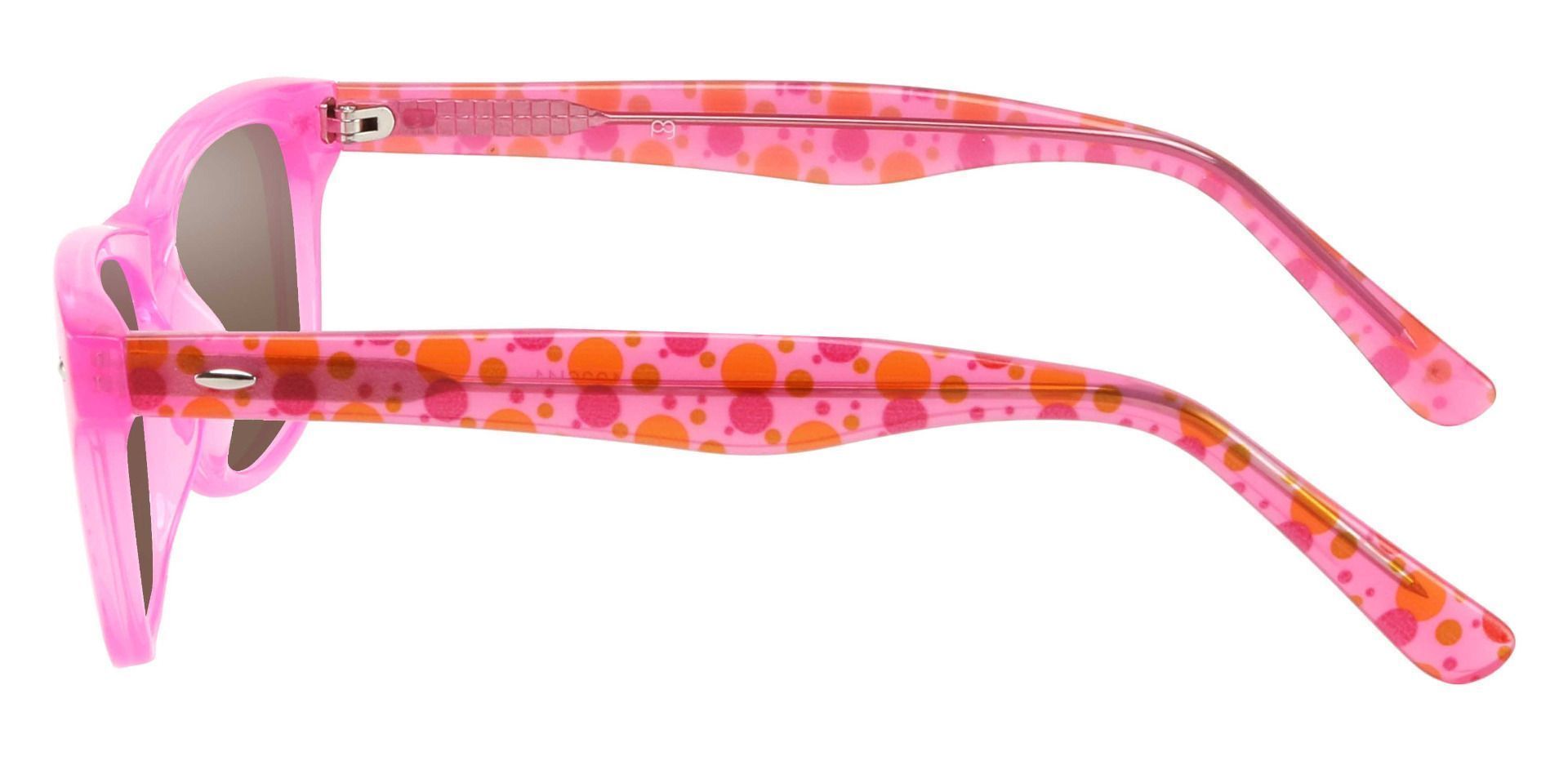 Eureka Square Prescription Sunglasses - Pink Frame With Brown Lenses