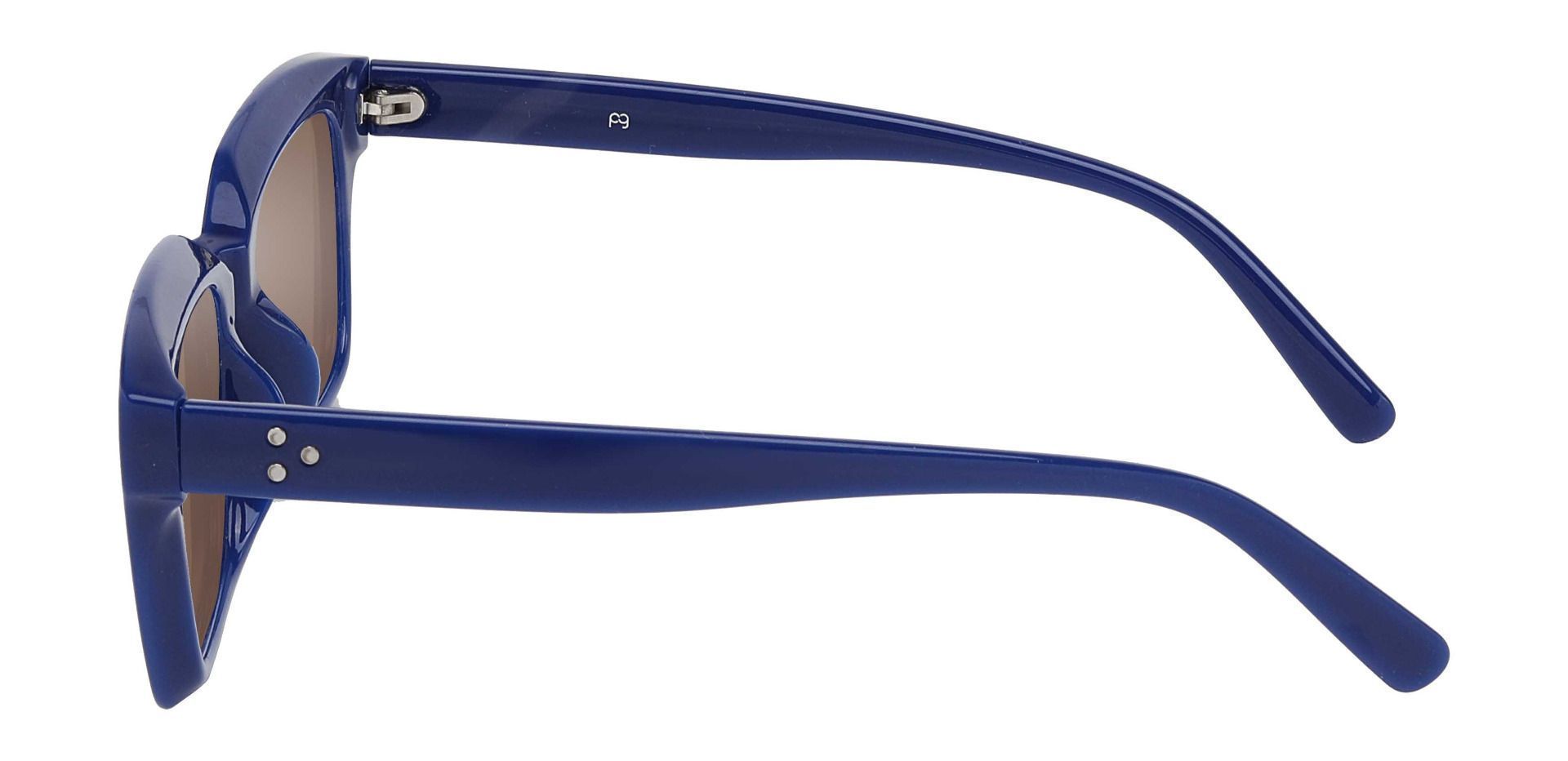 Unity Rectangle Non-Rx Sunglasses - Blue Frame With Brown Lenses