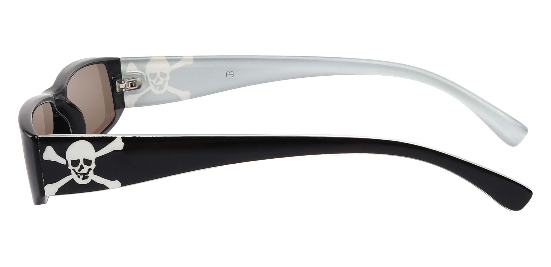 Buccaneer Rectangle Reading Sunglasses - Black Frame With Brown Lenses