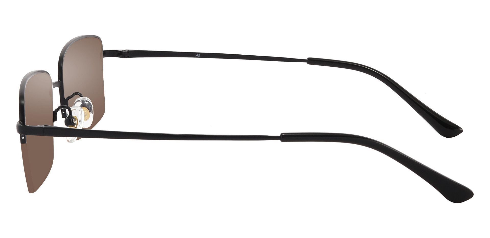 Bellmont Rectangle Progressive Sunglasses - Black Frame With Brown Lenses