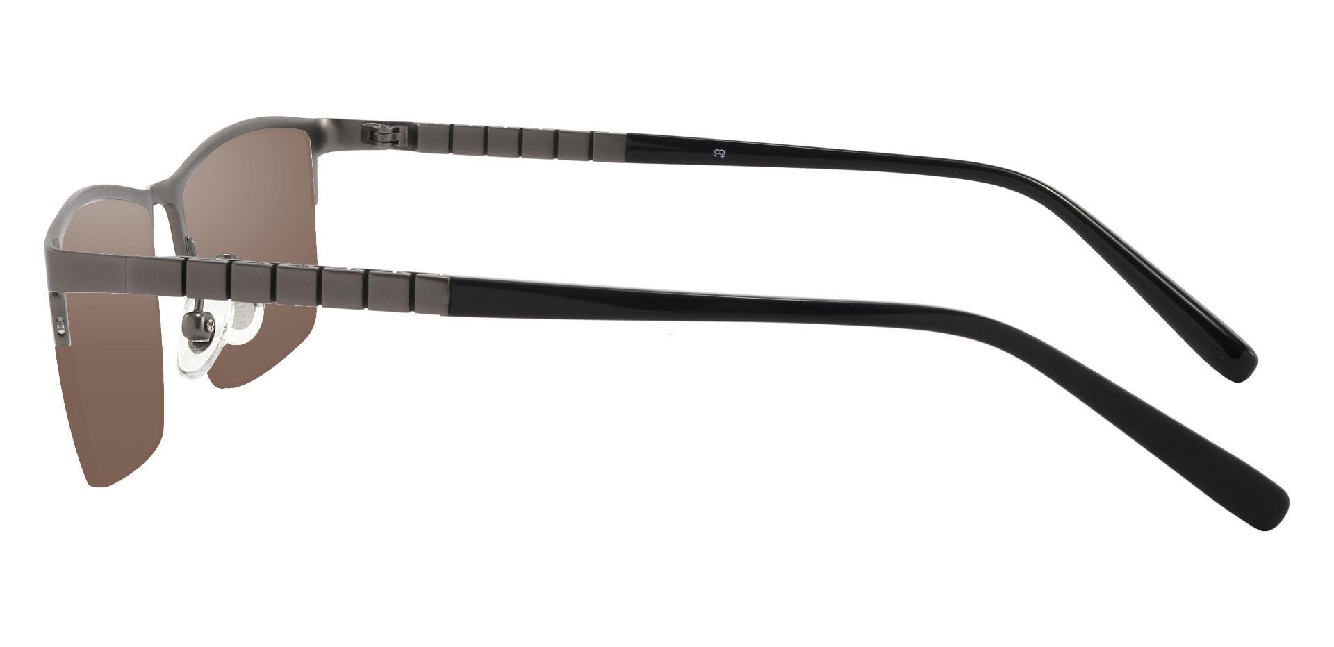 Maine Rectangle Prescription Sunglasses - Gray Frame With Brown Lenses