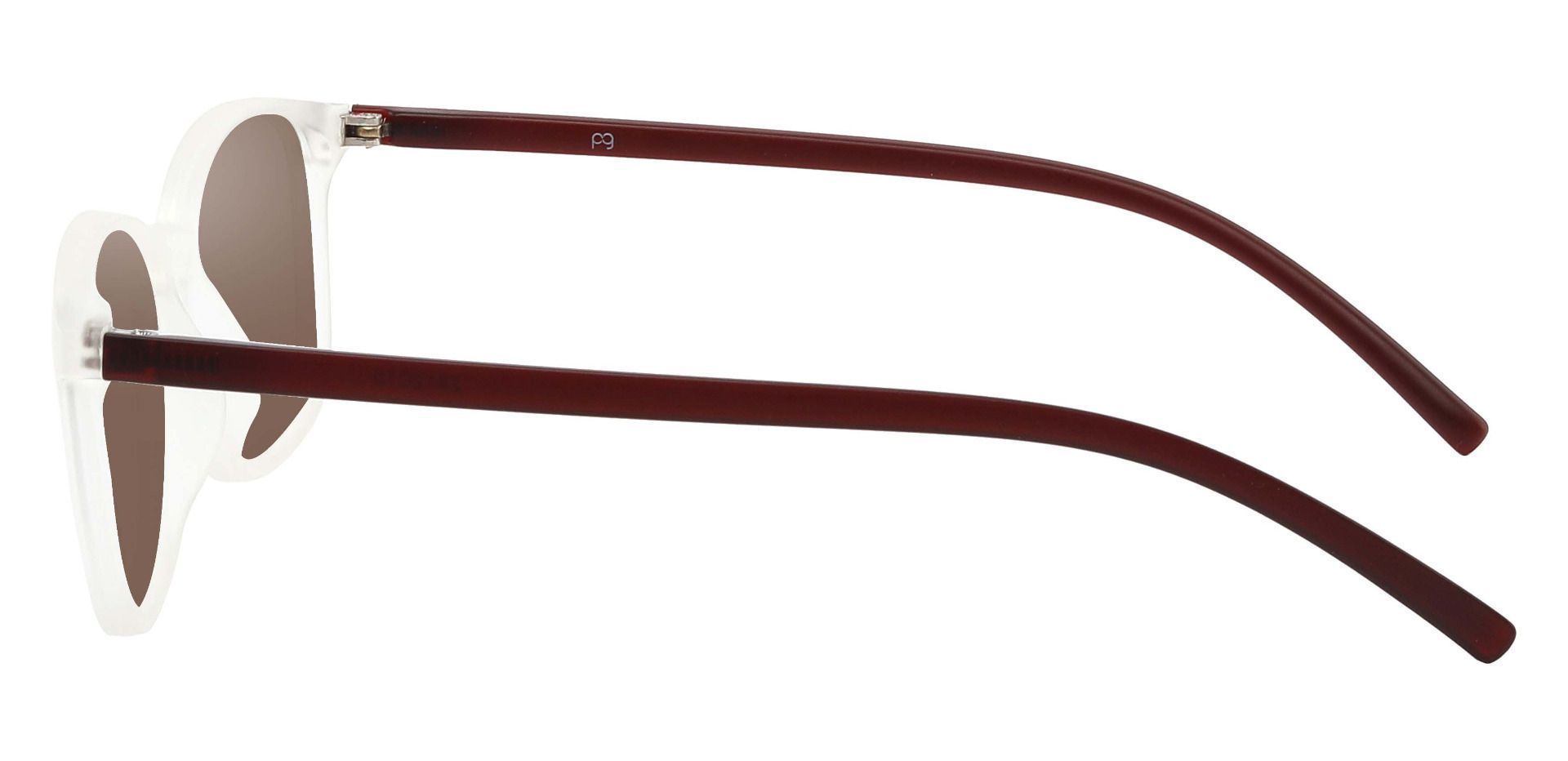 Onyx Square Non-Rx Sunglasses - Clear Frame With Brown Lenses