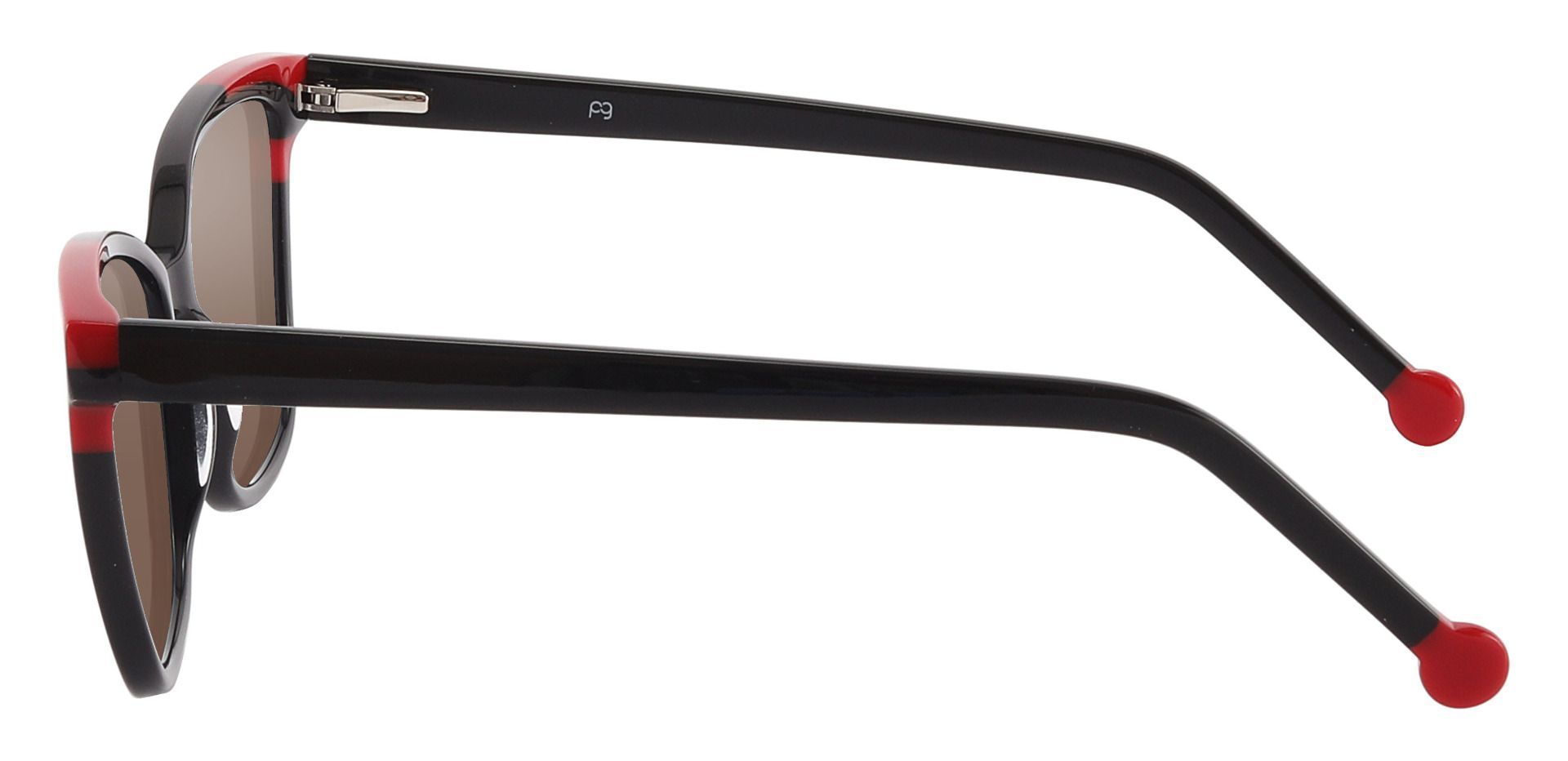 Shania Cat Eye Progressive Sunglasses - Black Frame With Brown Lenses
