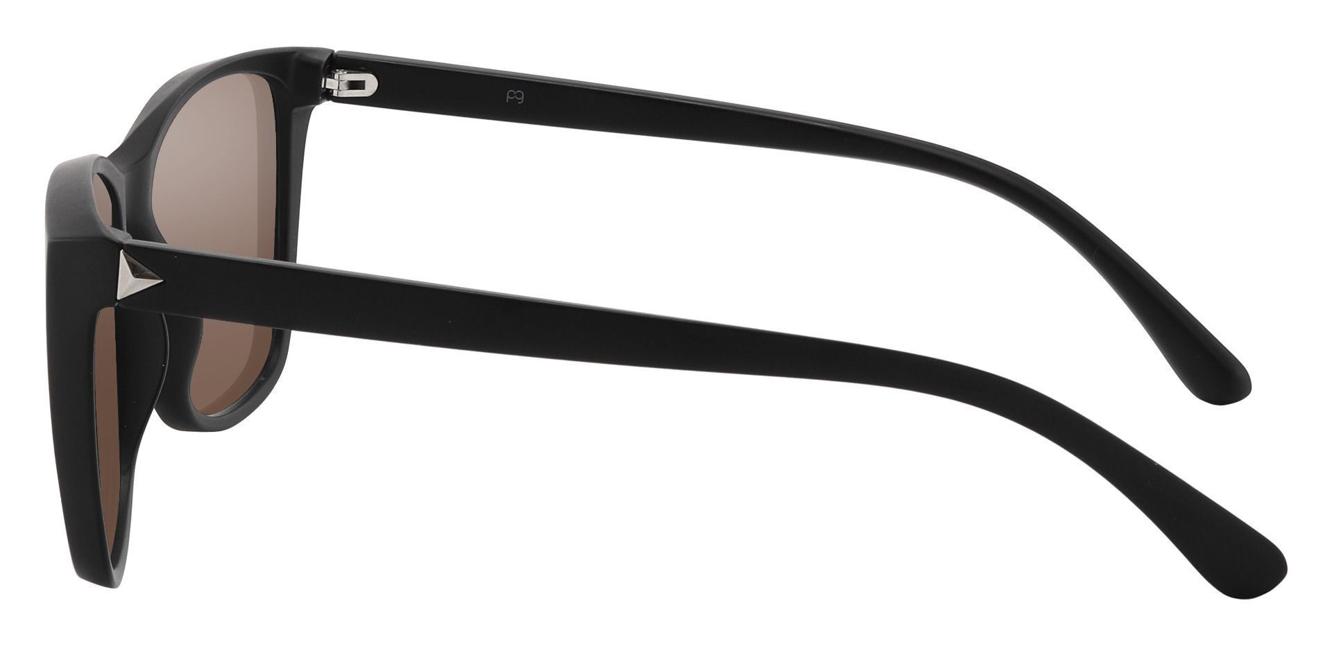 Taryn Square Prescription Sunglasses - Black Frame With Brown Lenses