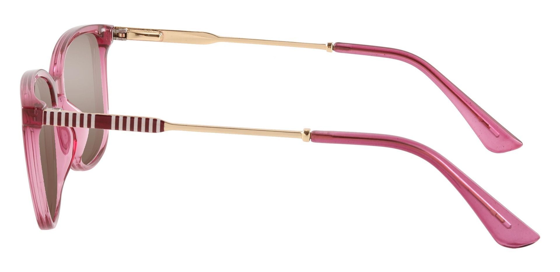 Miami Rectangle Progressive Sunglasses - Purple Frame With Brown Lenses