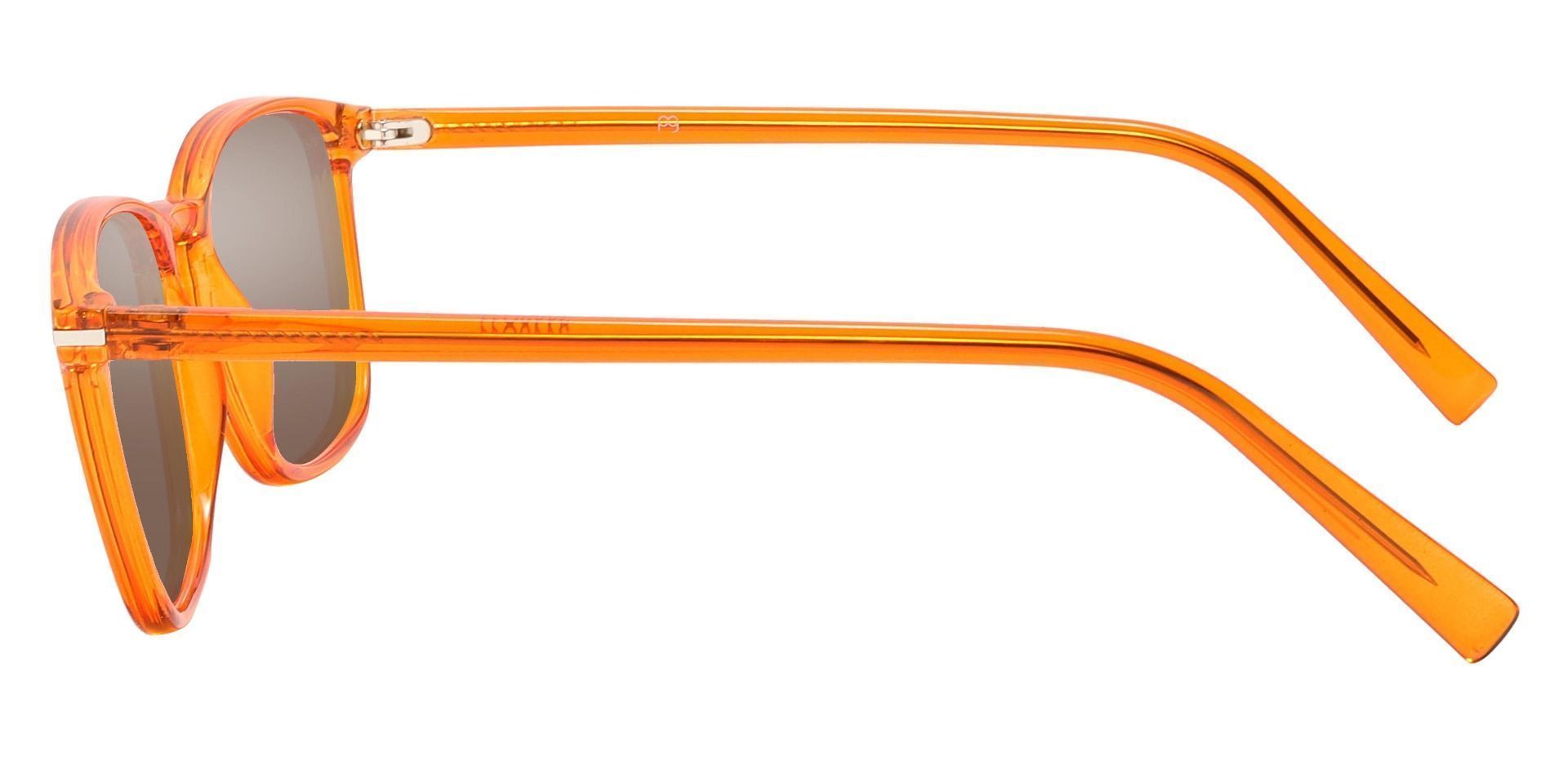 Dumont Rectangle Reading Sunglasses - Orange Frame With Brown Lenses