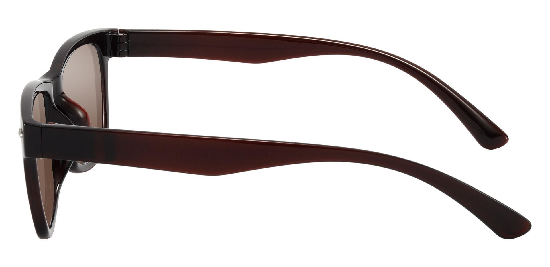 Shaler Square Prescription Sunglasses - Red Frame With Brown Lenses