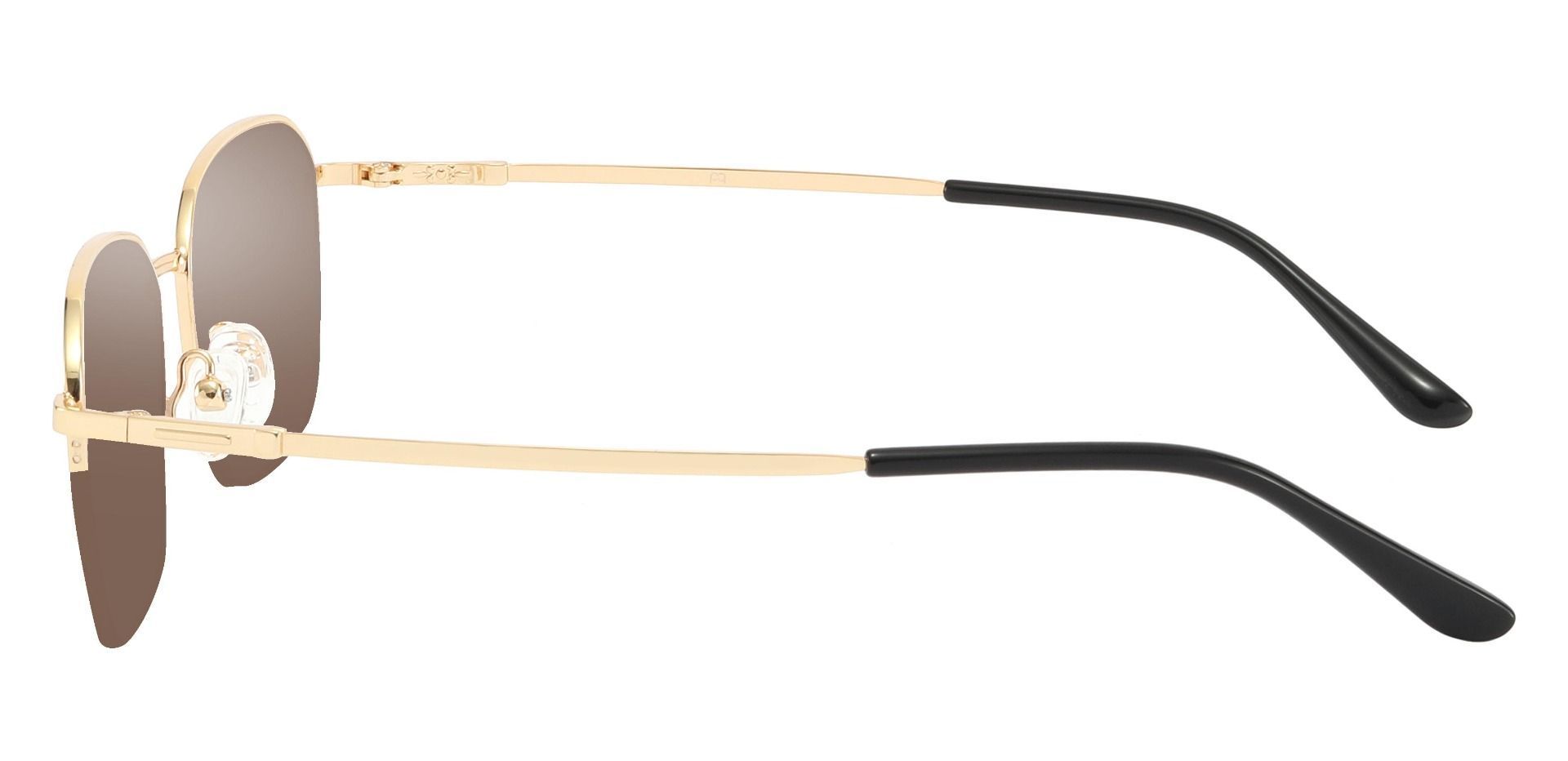 Wilton Geometric Progressive Sunglasses - Gold Frame With Brown Lenses