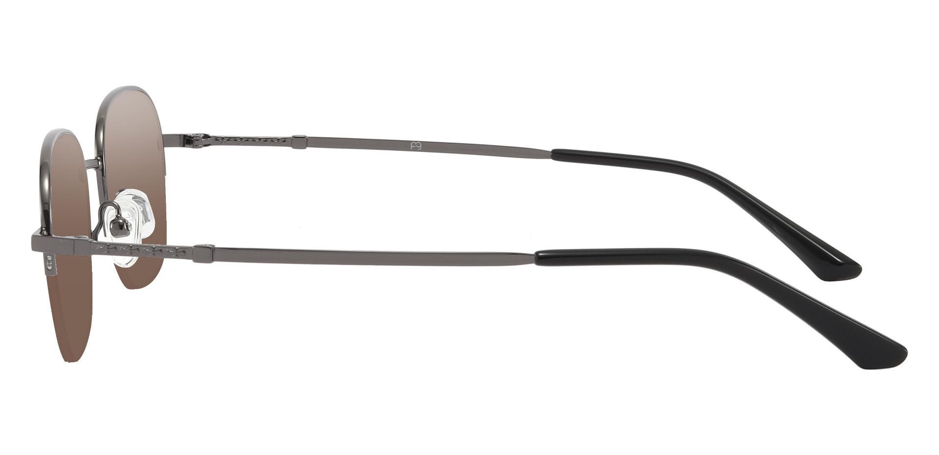 Rochester Oval Progressive Sunglasses - Gray Frame With Brown Lenses