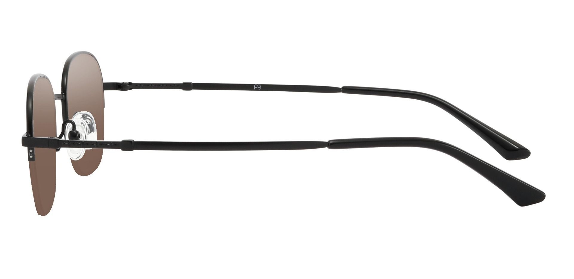 Rochester Oval Prescription Sunglasses - Black Frame With Brown Lenses