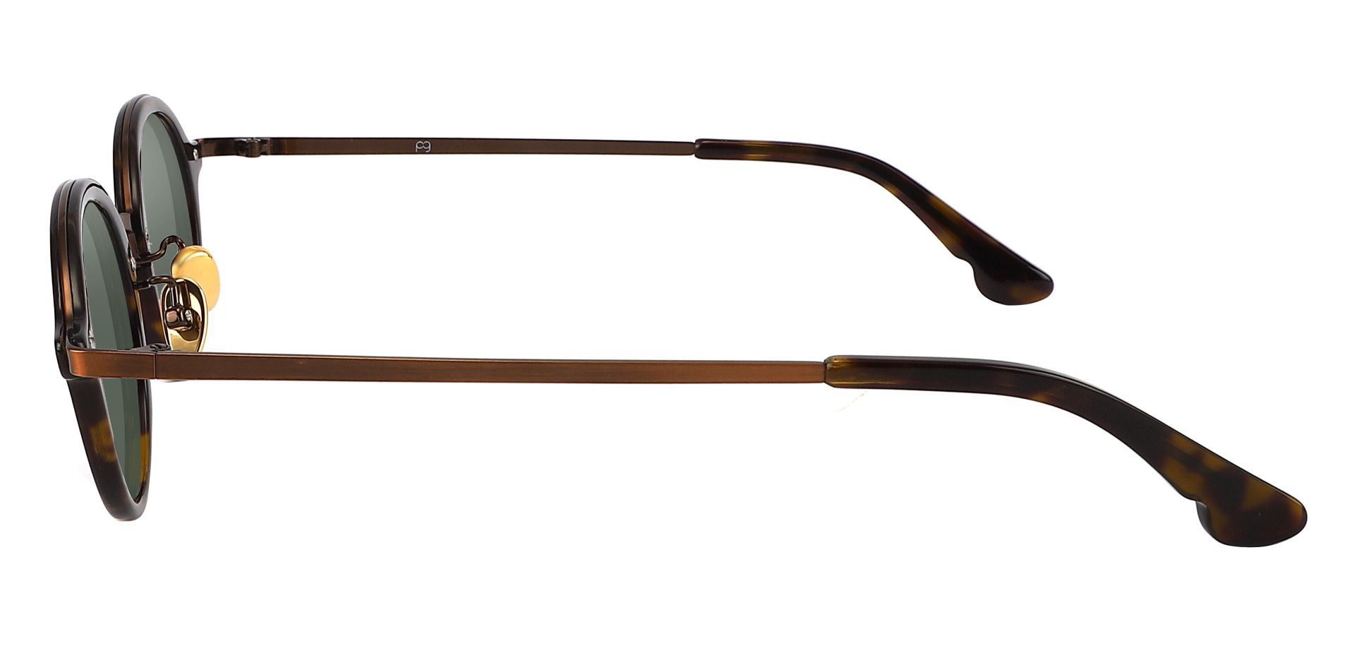 Humphrey Oval Prescription Sunglasses - Tortoise Frame With Green Lenses