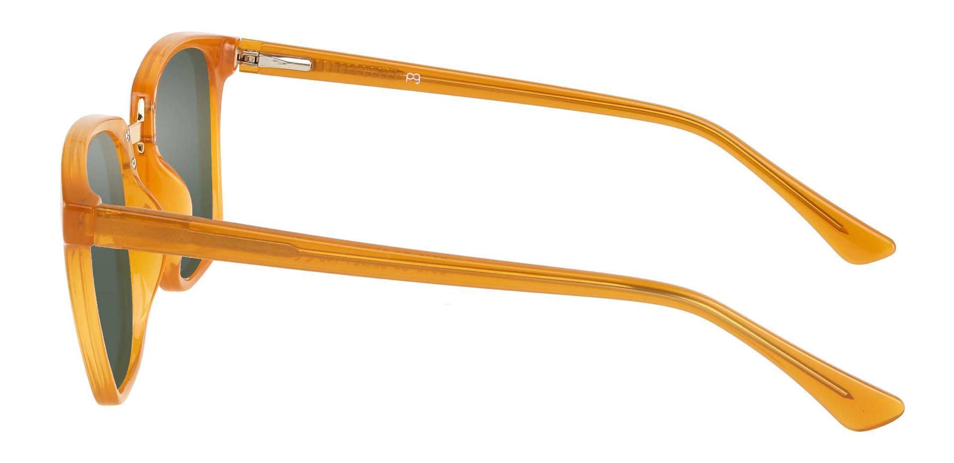 Delta Square Progressive Sunglasses - Orange Frame With Green Lenses