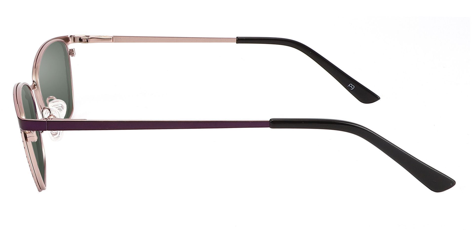Solange Cat Eye Prescription Sunglasses - Purple Frame With Green Lenses
