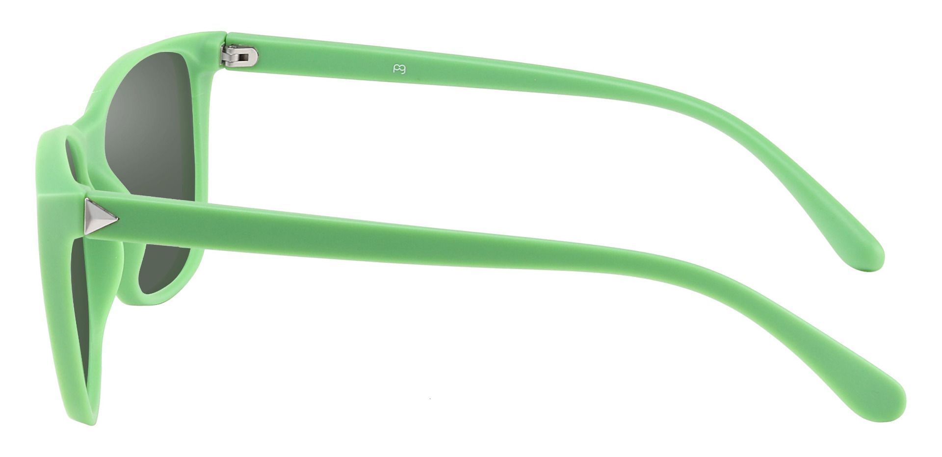 Hickory Square Prescription Sunglasses - Green Frame With Green Lenses