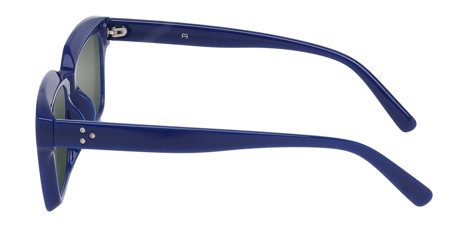Unity Rectangle Non-Rx Sunglasses - Blue Frame With Green Lenses