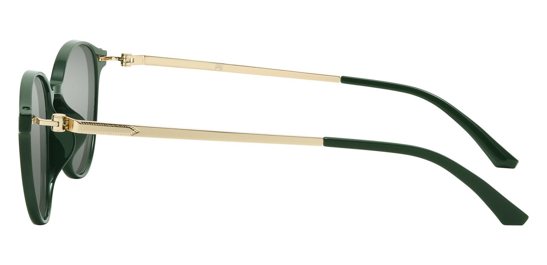 Springer Round Lined Bifocal Sunglasses - Green Frame With Green Lenses