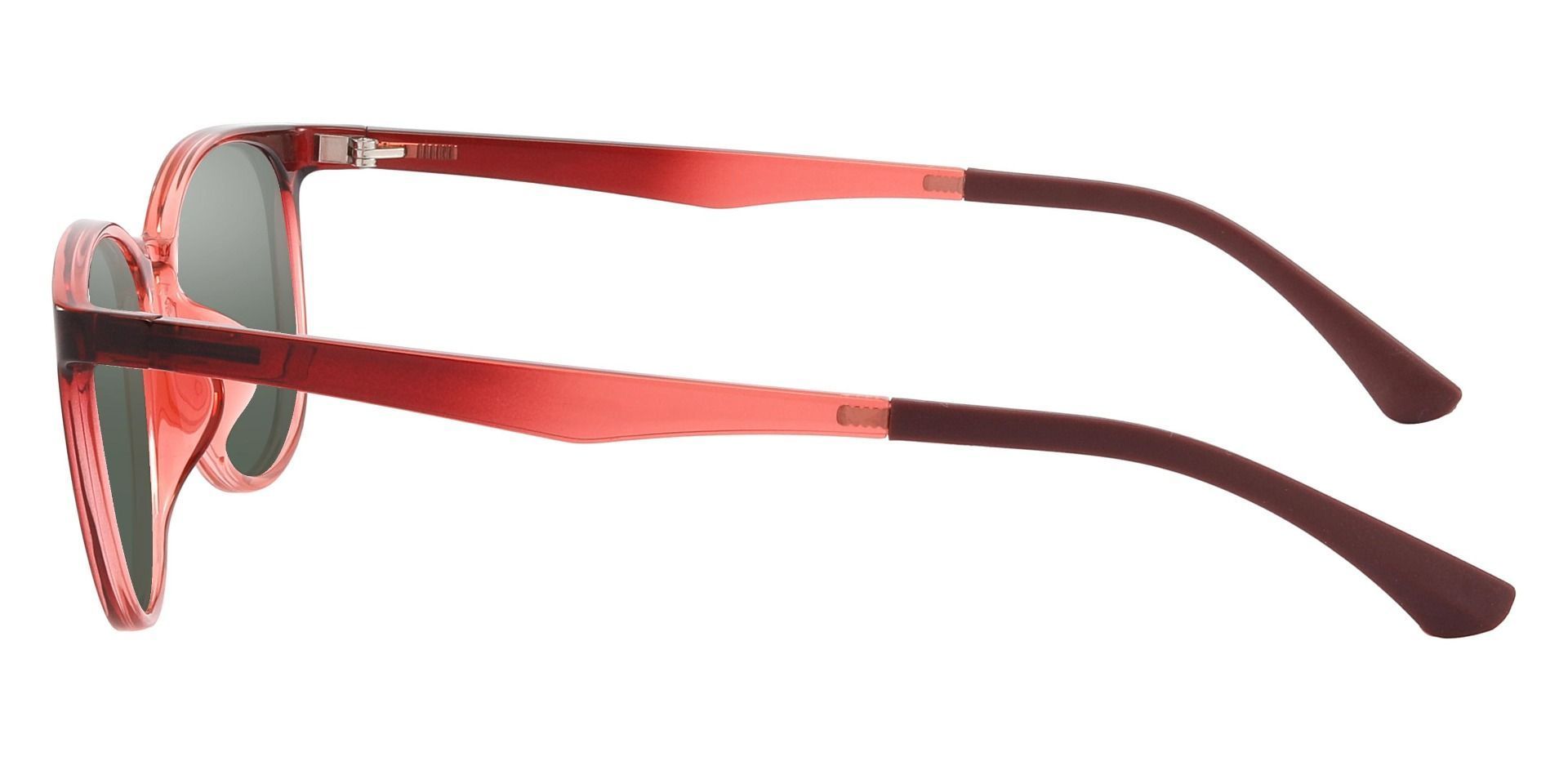 Pembroke Oval Prescription Sunglasses - Pink Frame With Green Lenses