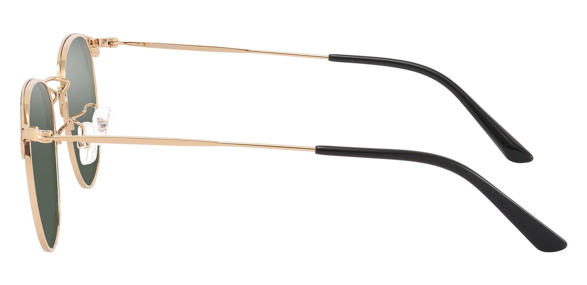 Tilton Browline Progressive Sunglasses - Brown Frame With Green Lenses
