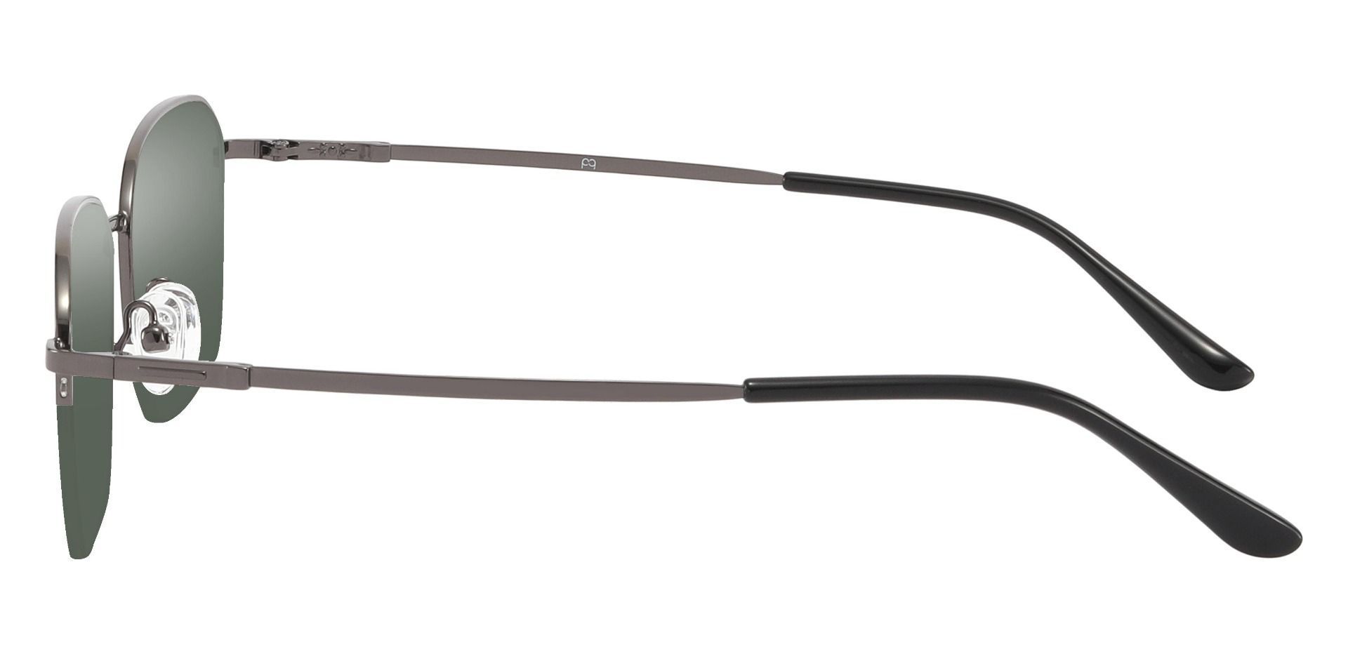 Wilton Geometric Progressive Sunglasses - Gray Frame With Green Lenses