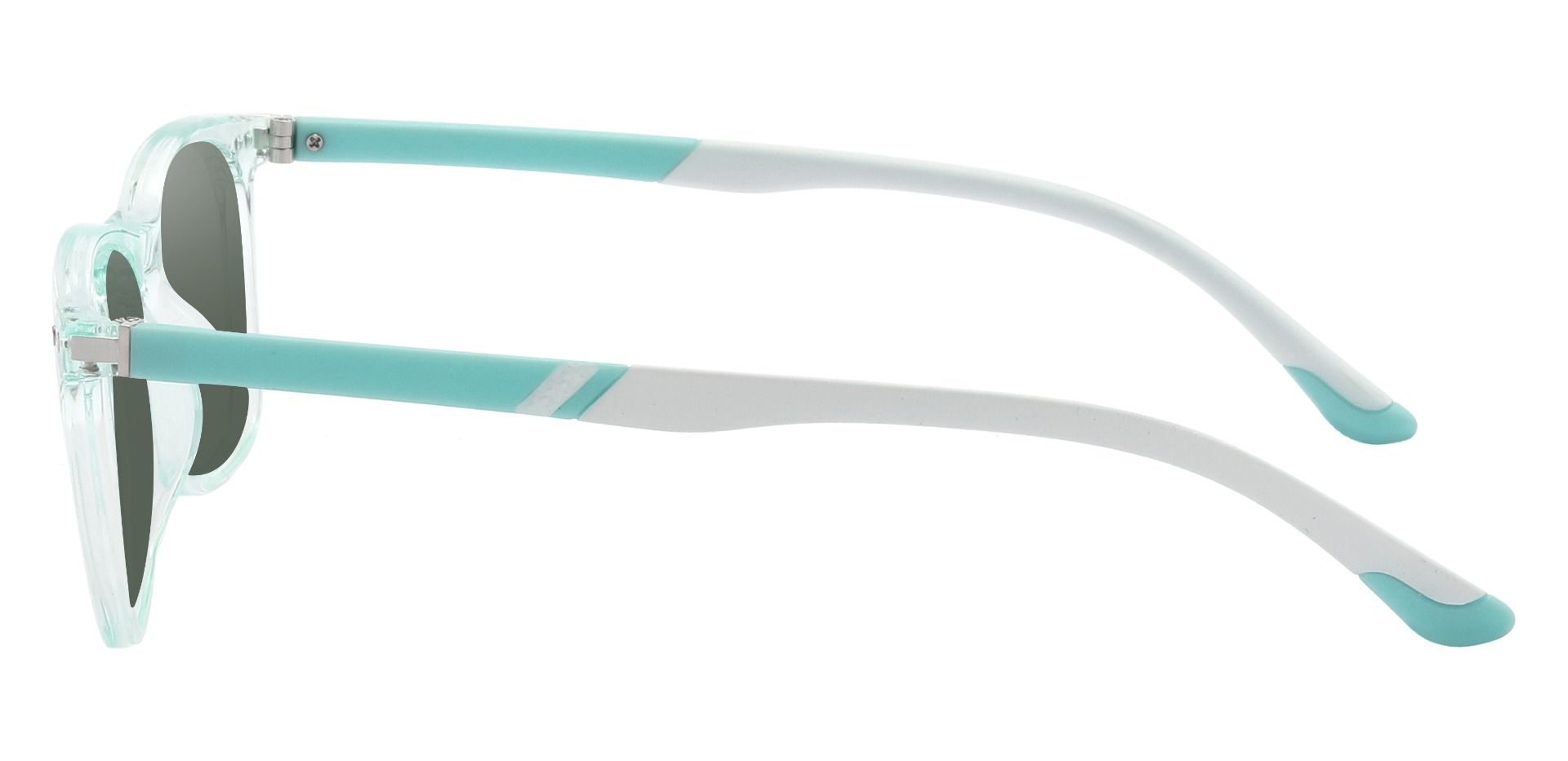 Slane Square Prescription Sunglasses - Blue Frame With Green Lenses