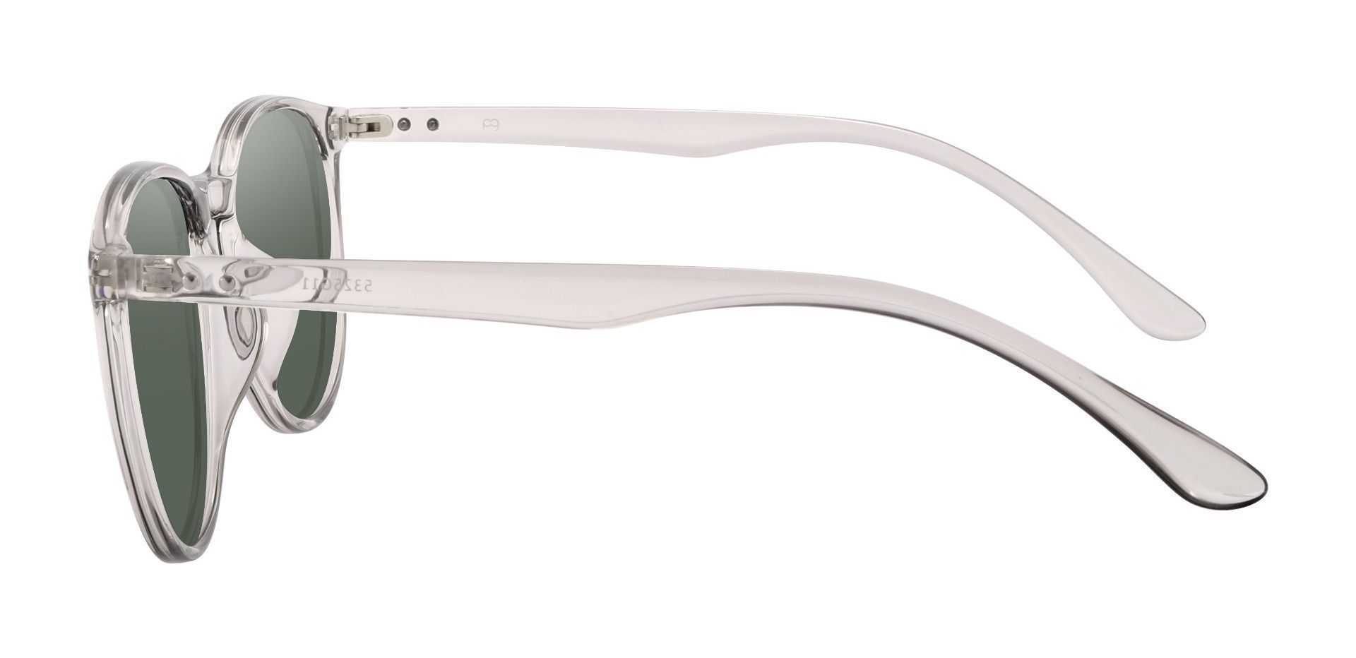 Maple Oversized Oval Prescription Sunglasses - Gray Frame With Green Lenses