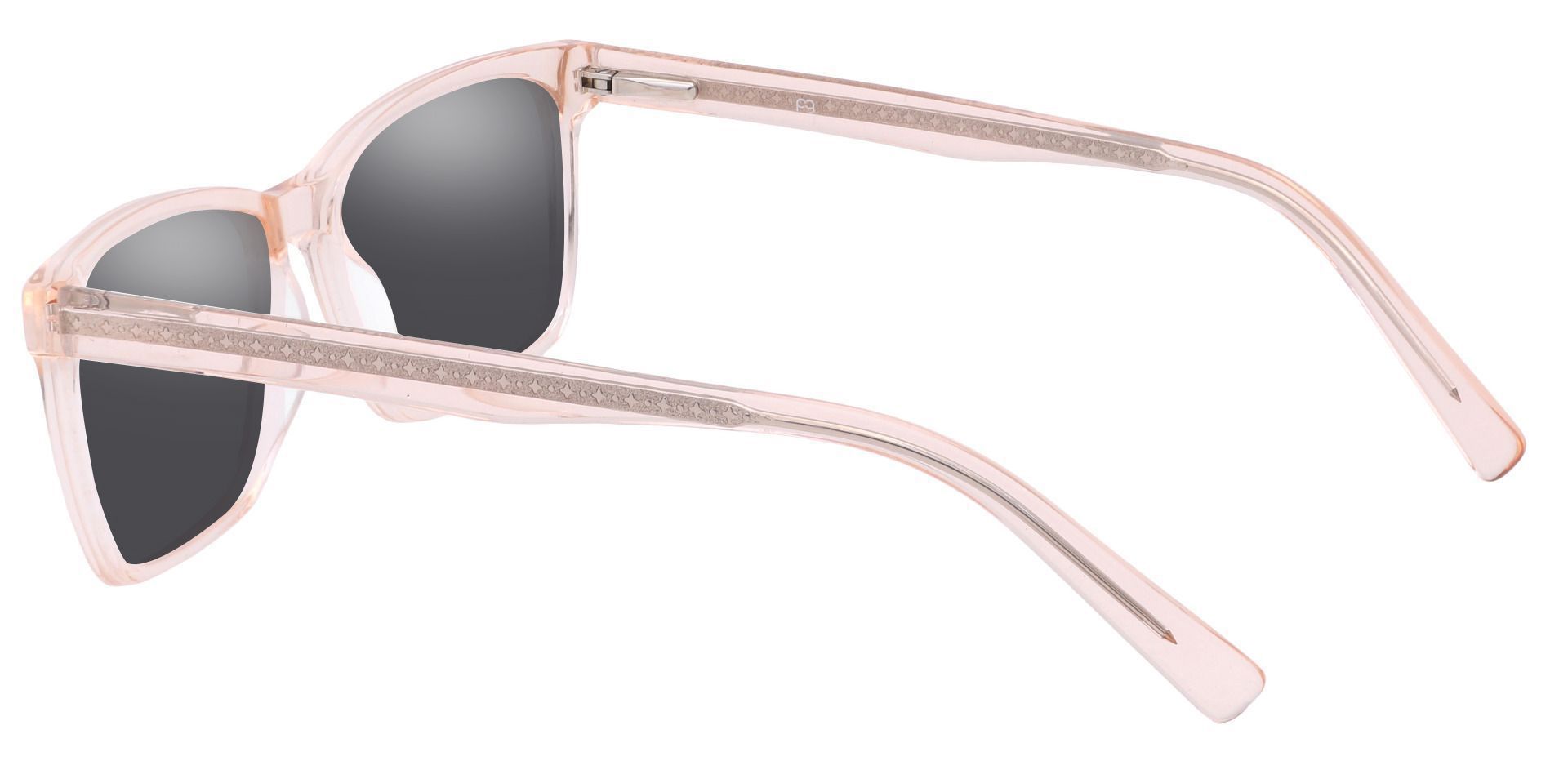 Galaxy Rectangle Prescription Sunglasses - Orange Frame With Gray Lenses