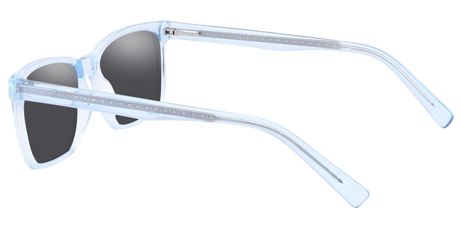 Galaxy Rectangle Prescription Sunglasses - Blue Frame With Gray Lenses