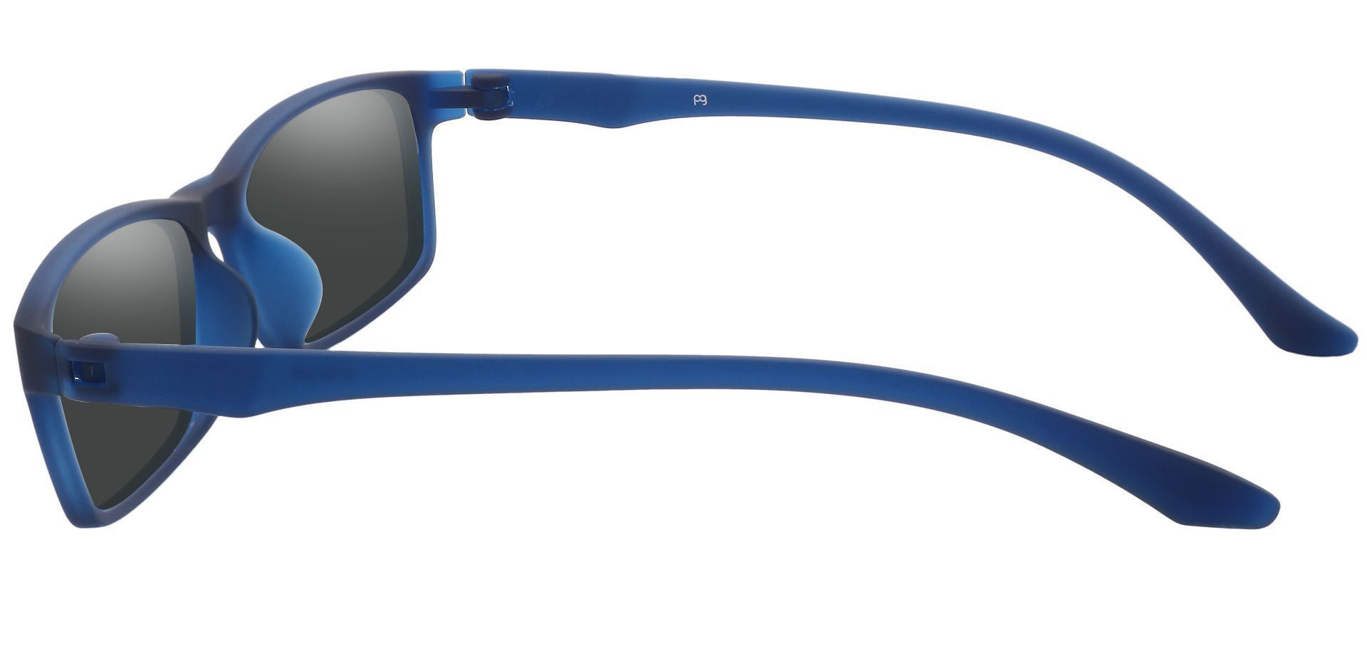 Poplar Rectangle Prescription Sunglasses - Blue Frame With Gray Lenses
