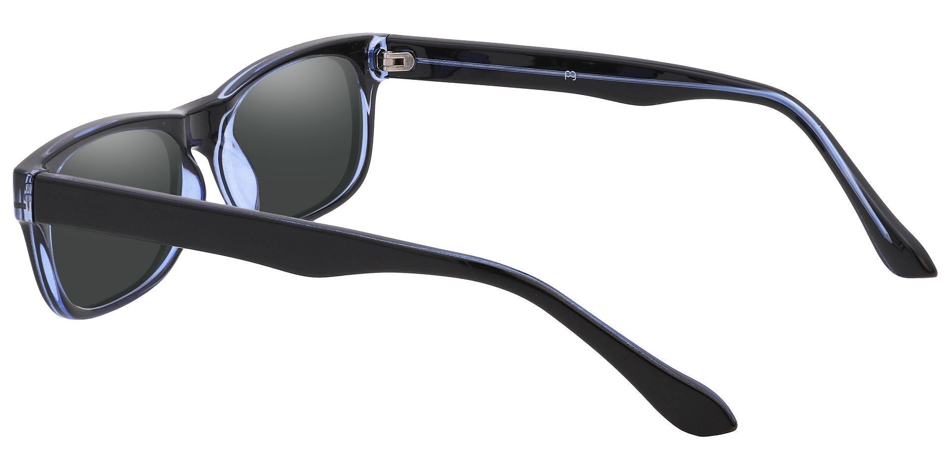 Murphy Rectangle Prescription Sunglasses - Blue Frame With Gray Lenses