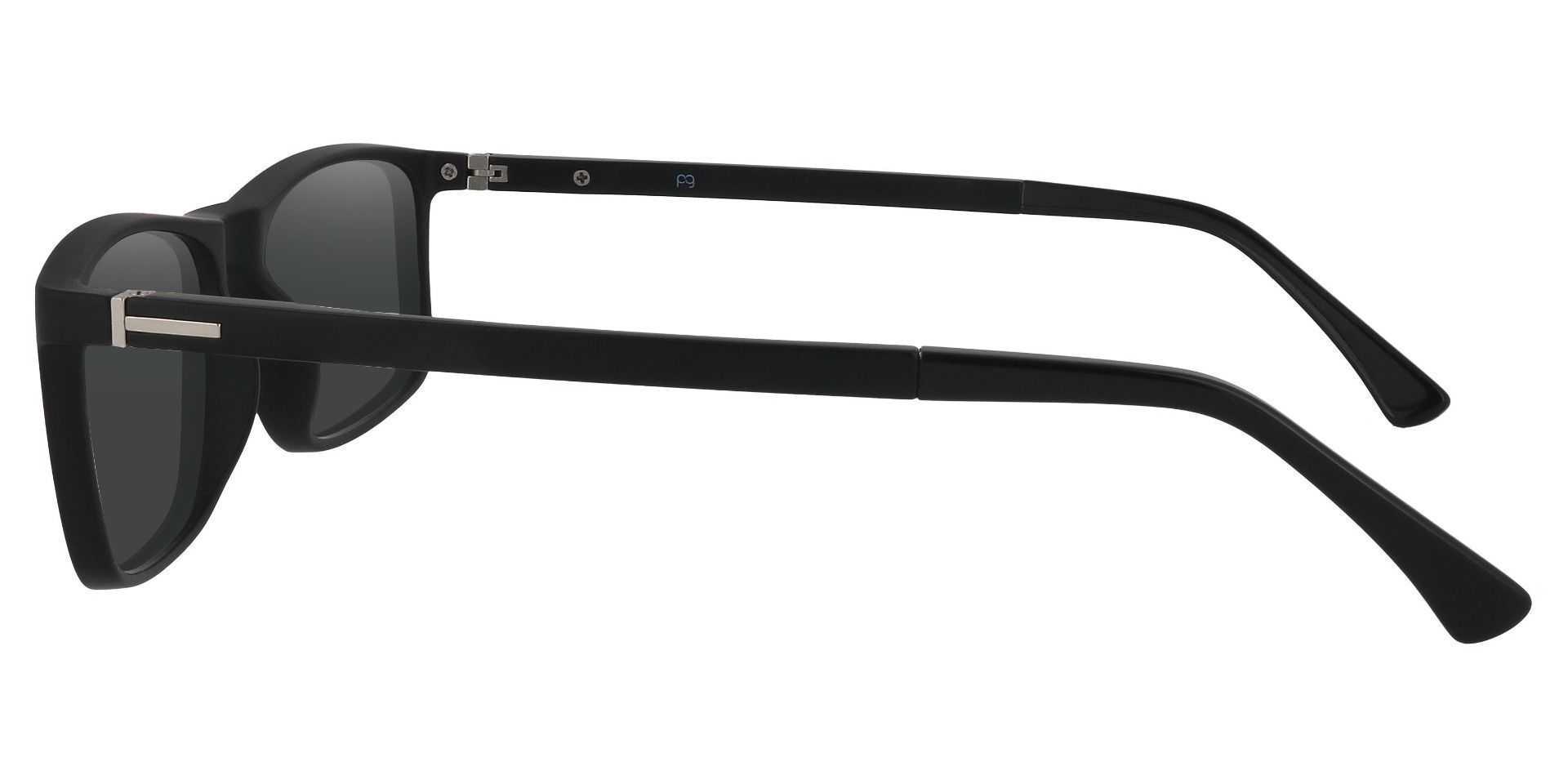 Montana Rectangle Progressive Sunglasses - Black Frame With Gray Lenses ...