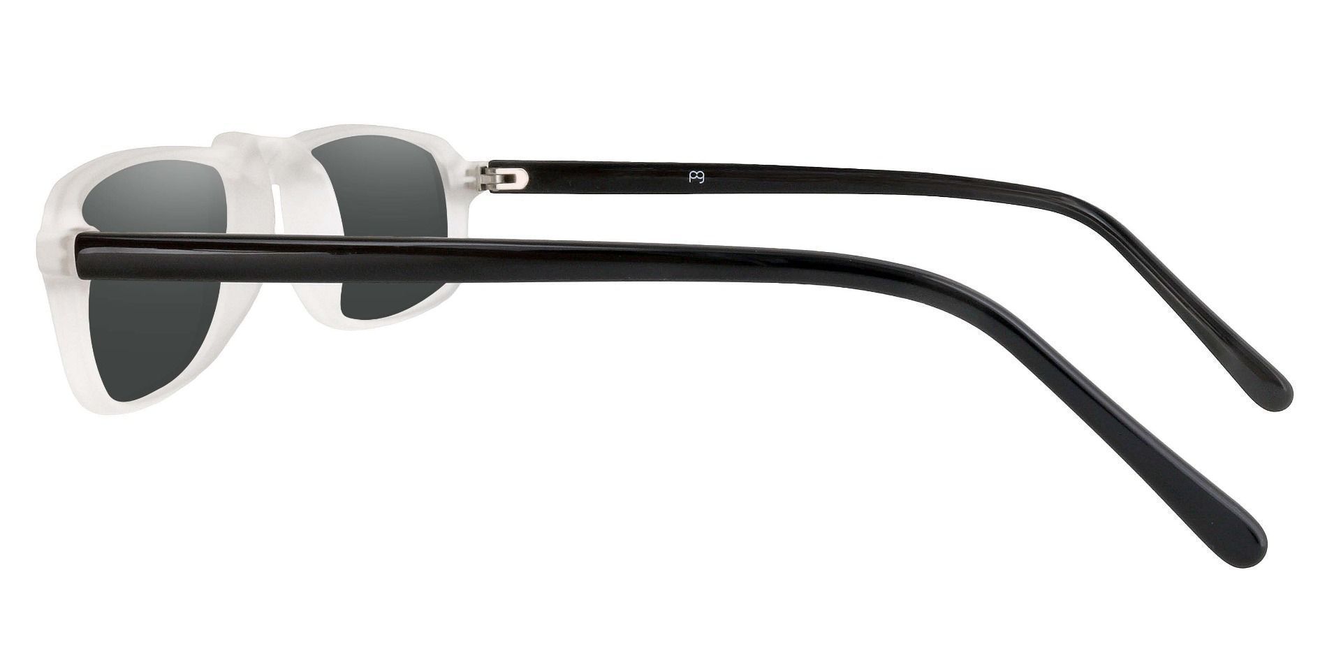 Harold Rectangle Single Vision Sunglasses - Clear Frame With Gray ...