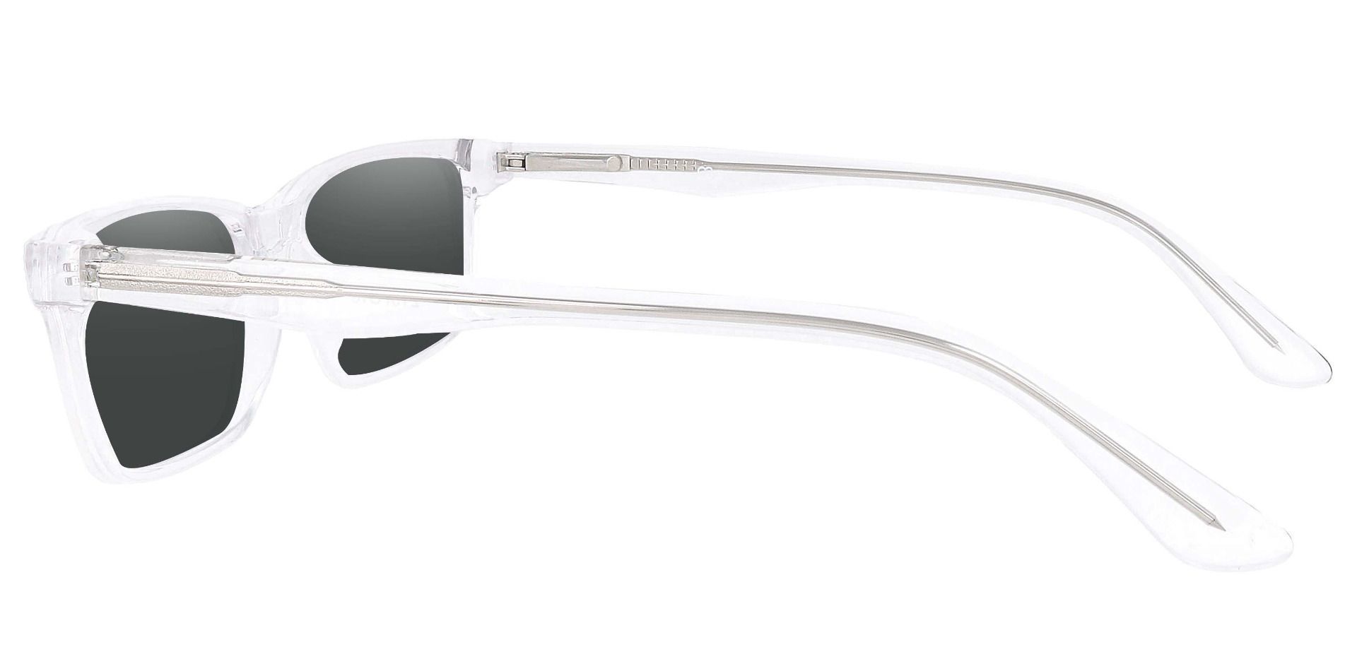Hendrix Rectangle Non-Rx Sunglasses - Clear Frame With Gray Lenses