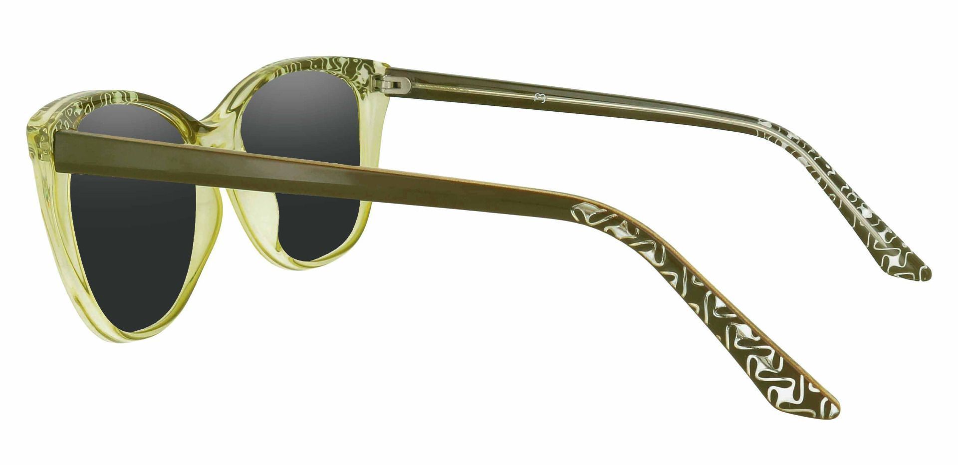 Alberta Cat Eye Prescription Sunglasses - Green Frame With Gray Lenses