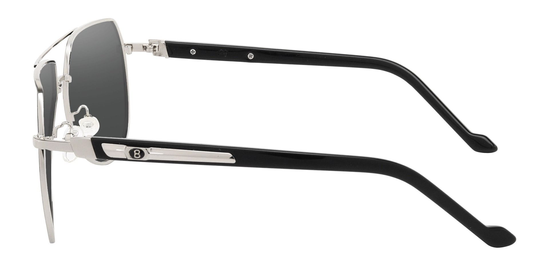 Wright Aviator Non-Rx Sunglasses - Black Frame With Gray Lenses