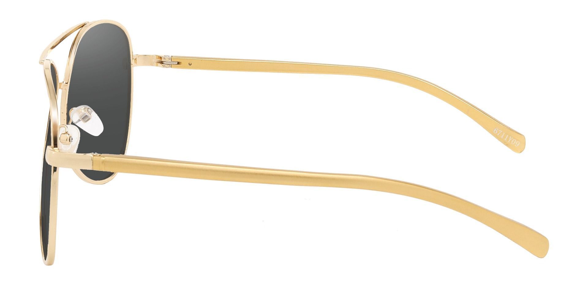 Marius Aviator Single Vision Sunglasses - Gold Frame With Gray Lenses
