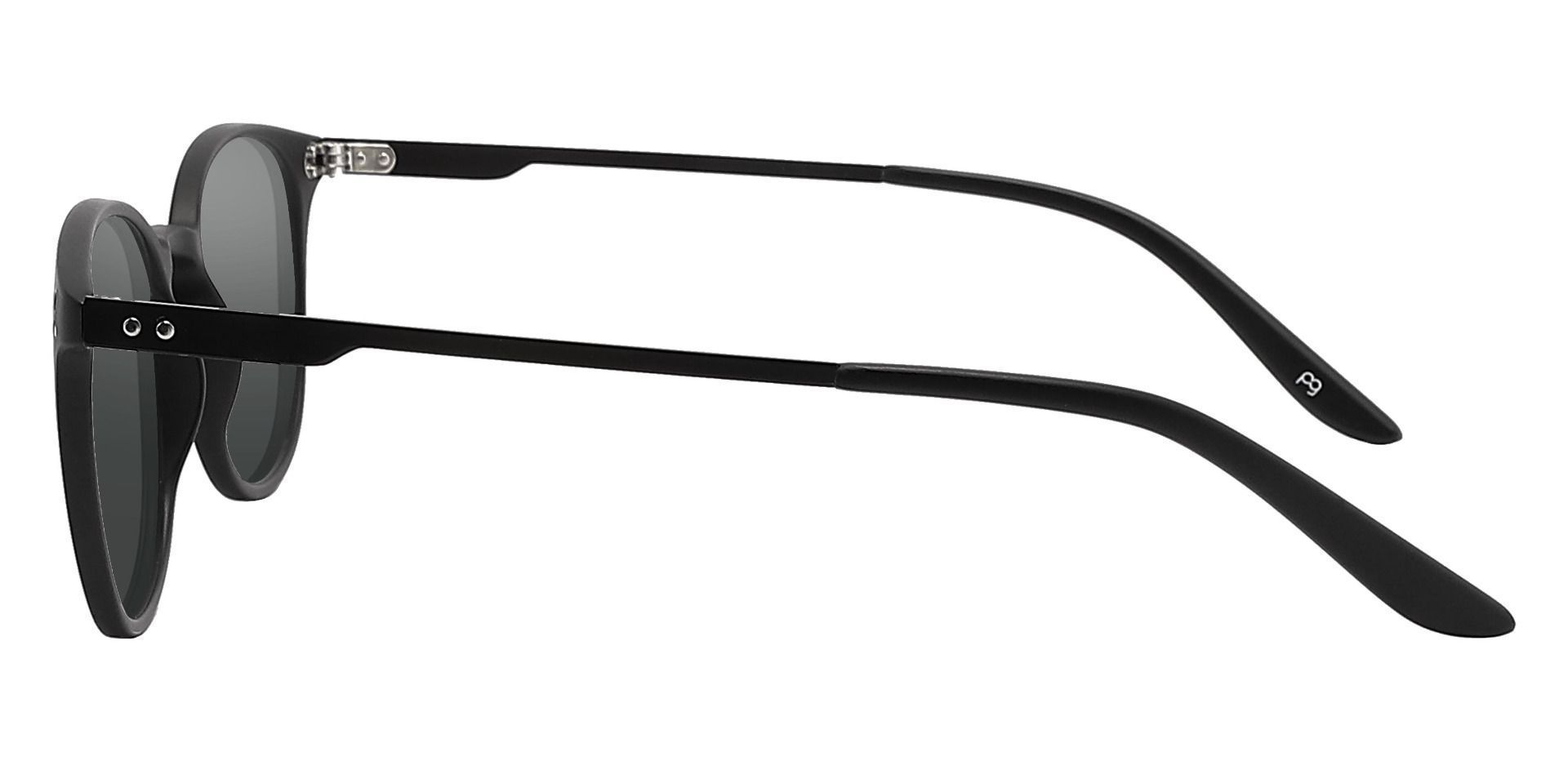 Wales Oval Reading Sunglasses - Black Frame With Gray Lenses