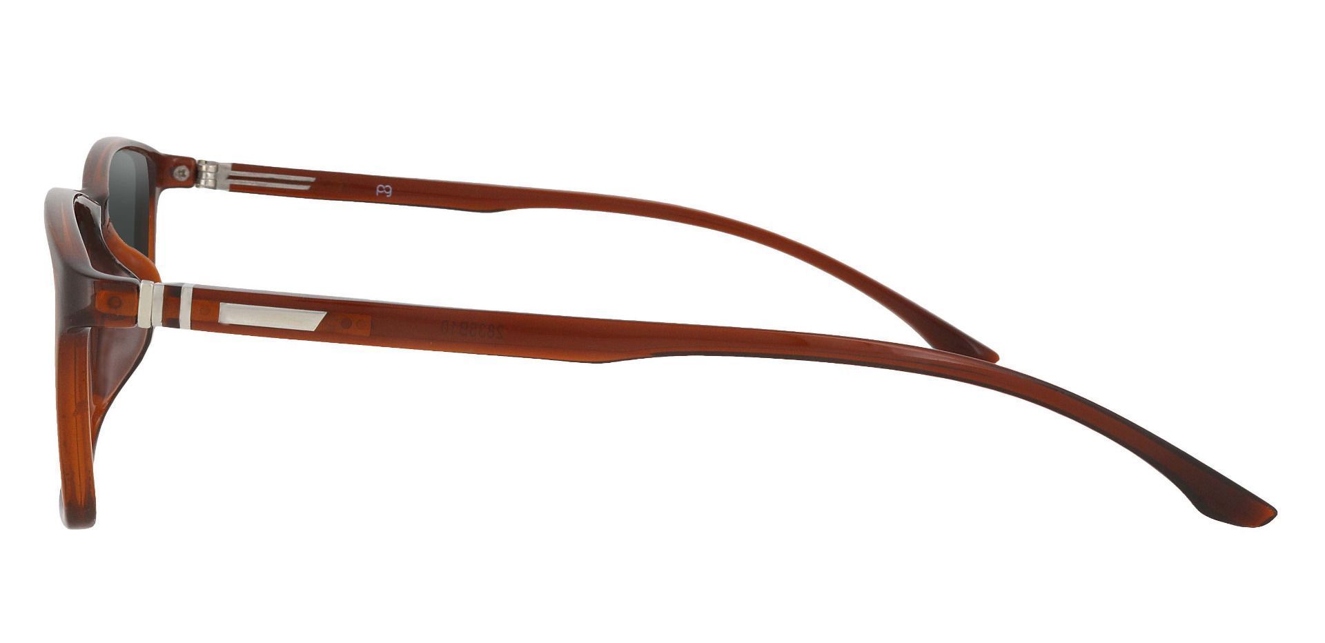 Judah Rectangle Non-Rx Sunglasses - Brown Frame With Gray Lenses