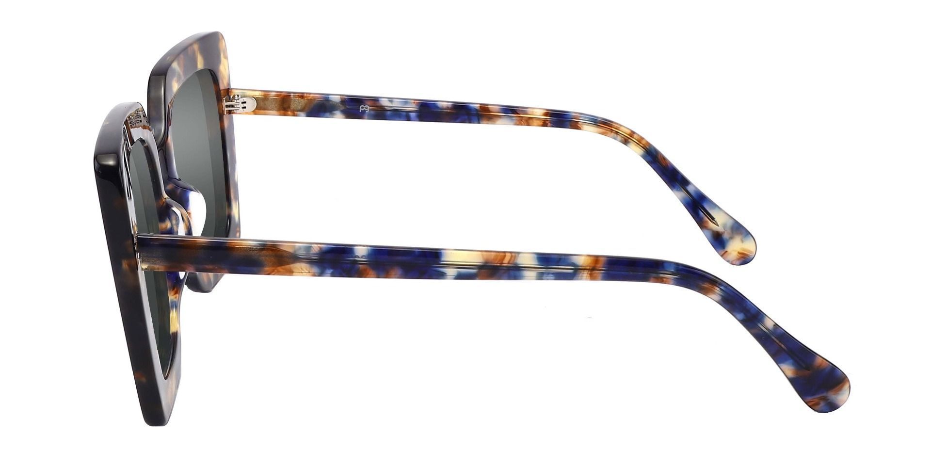 Rowland Square Reading Sunglasses - Floral Frame With Gray Lenses