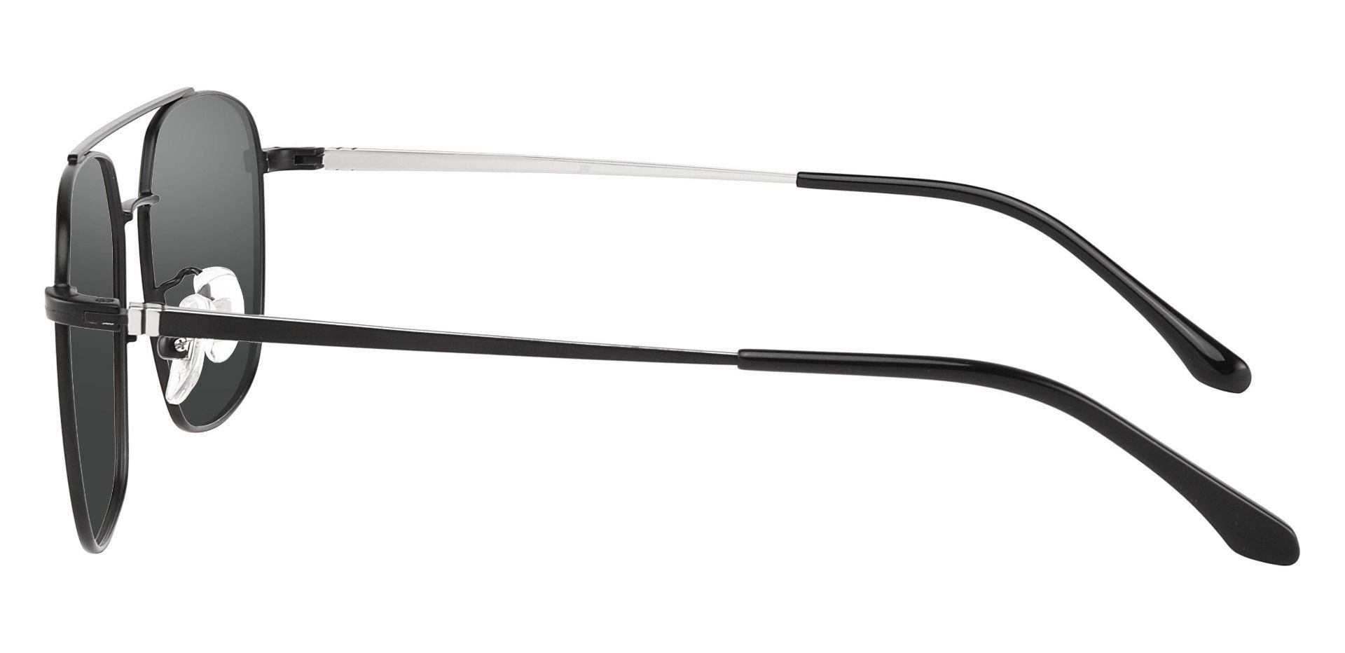 Trevor Aviator Progressive Sunglasses - Black Frame With Gray Lenses