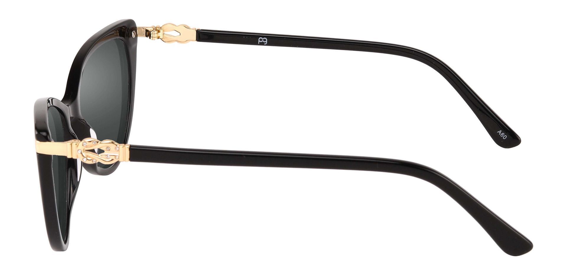 Starla Cat Eye Progressive Sunglasses - Black Frame With Gray Lenses