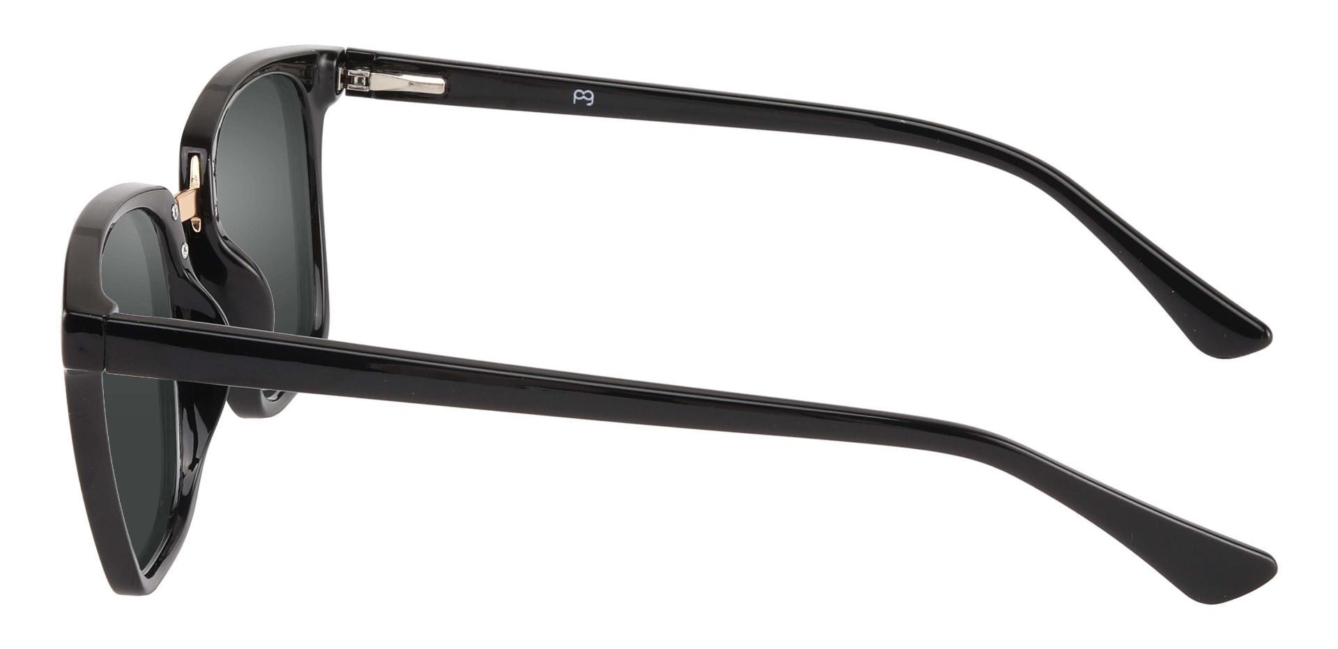 Delta Square Non-Rx Sunglasses - Black Frame With Gray Lenses