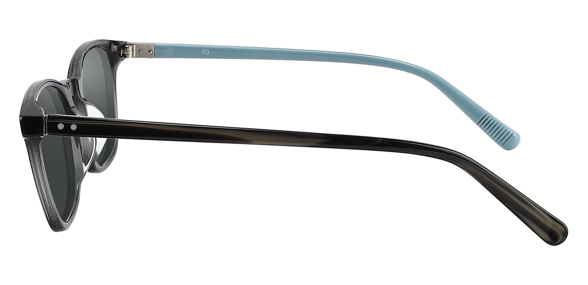 Alonzo Square Progressive Sunglasses - Gray Frame With Gray Lenses